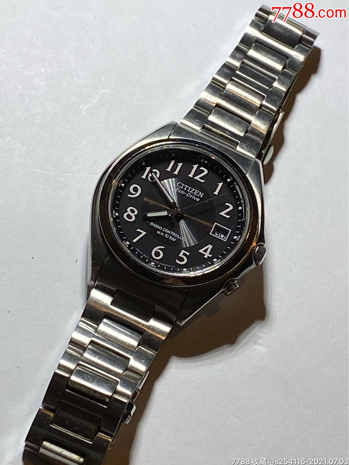 日本西铁城citizen光能男表eco-drive光动力光能手表夜光指针0104