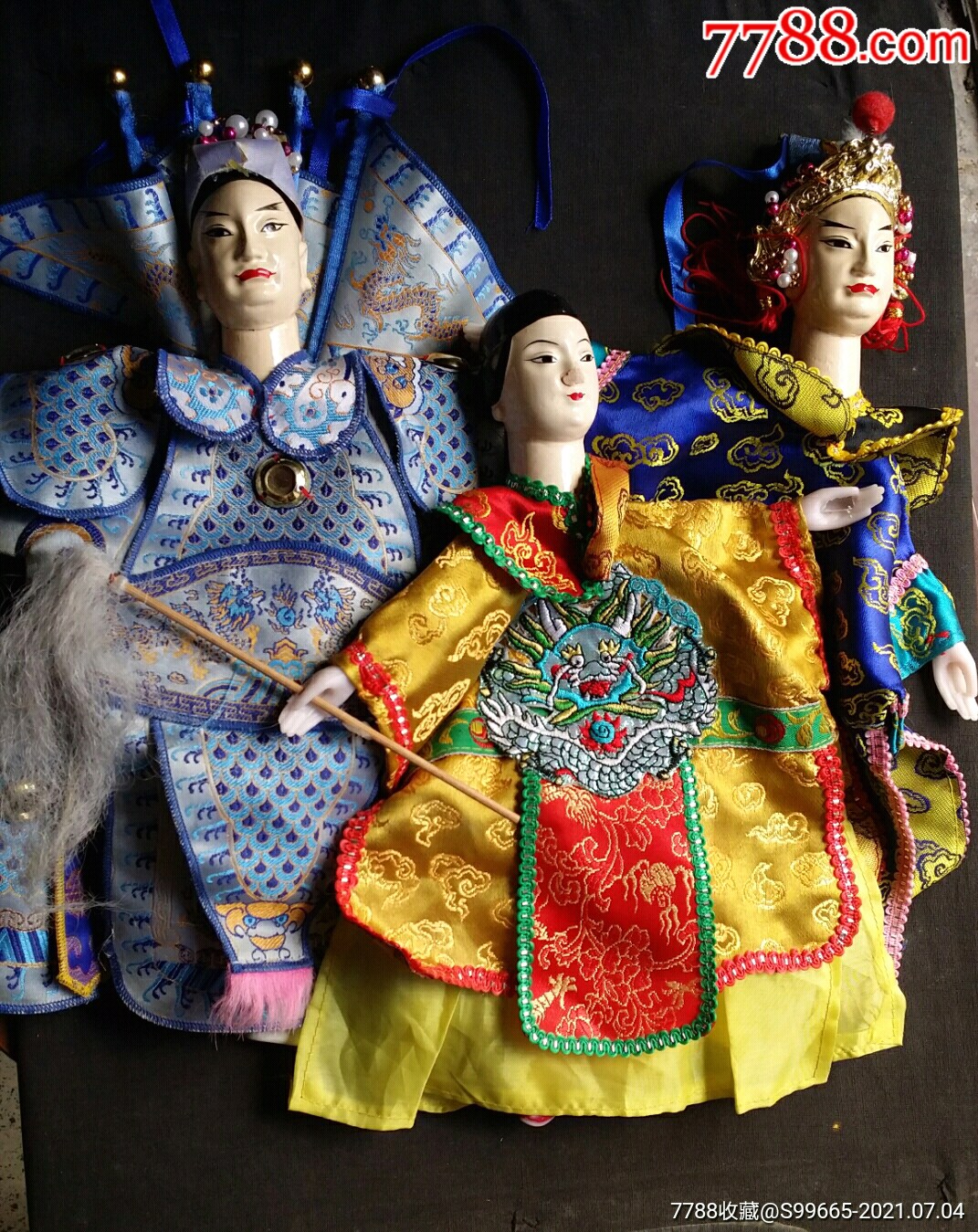 戏服手偶3个,创汇时期传统老玩具人偶老玩偶