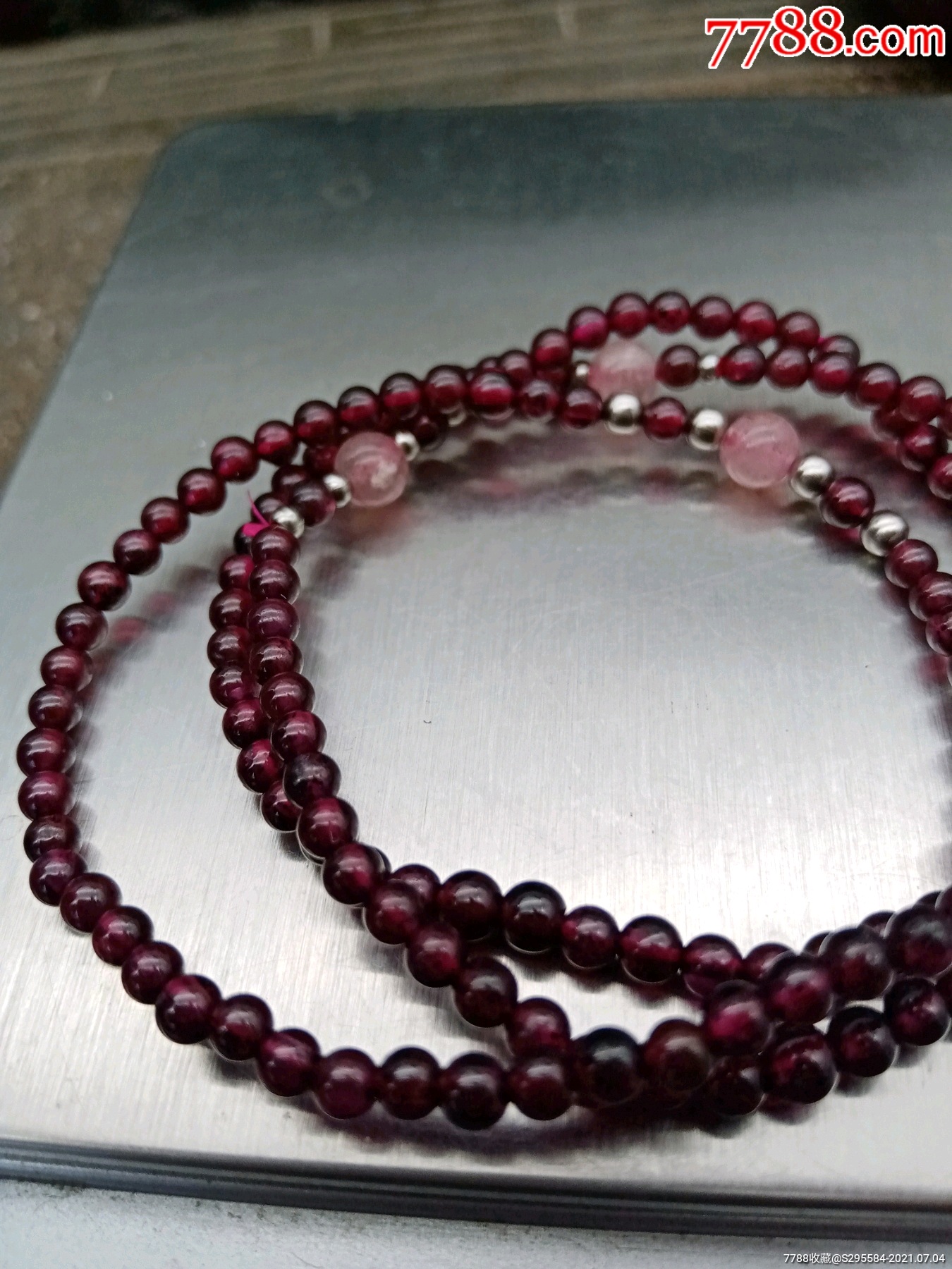 纯天然石榴石手串3条一起