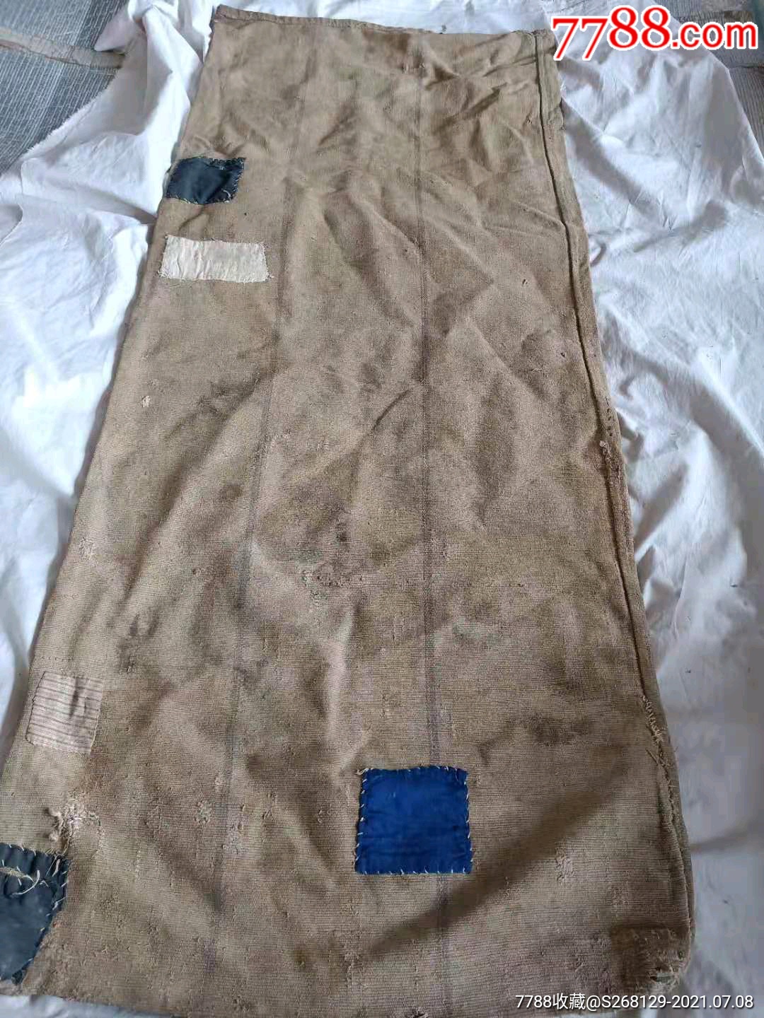 怀旧老手工补丁帆布口袋3条