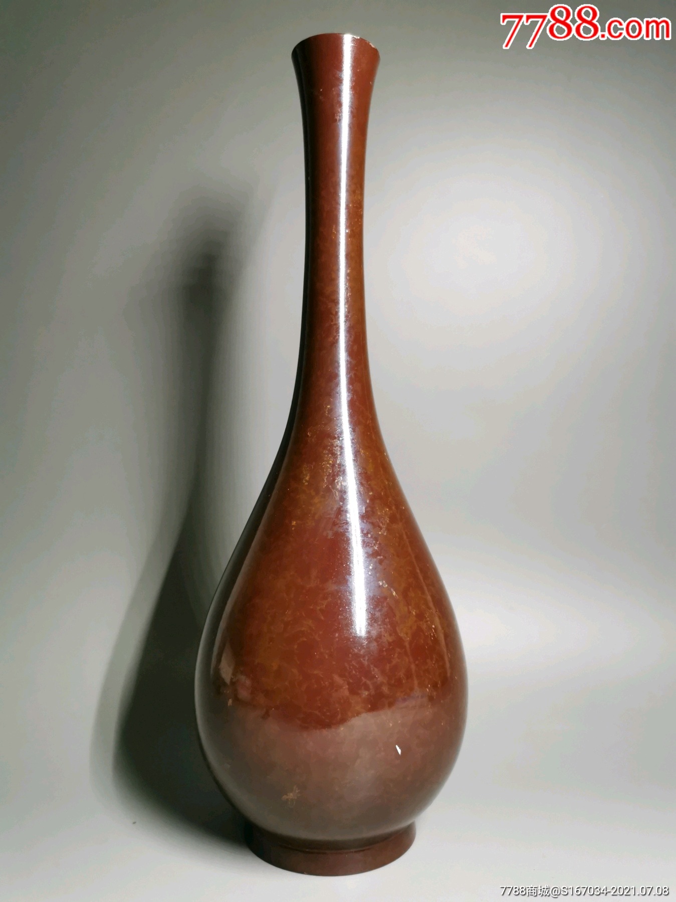 日本回流铜花瓶高冈铜器高岗铜器铜工艺品日本回流日本回流铜花瓶