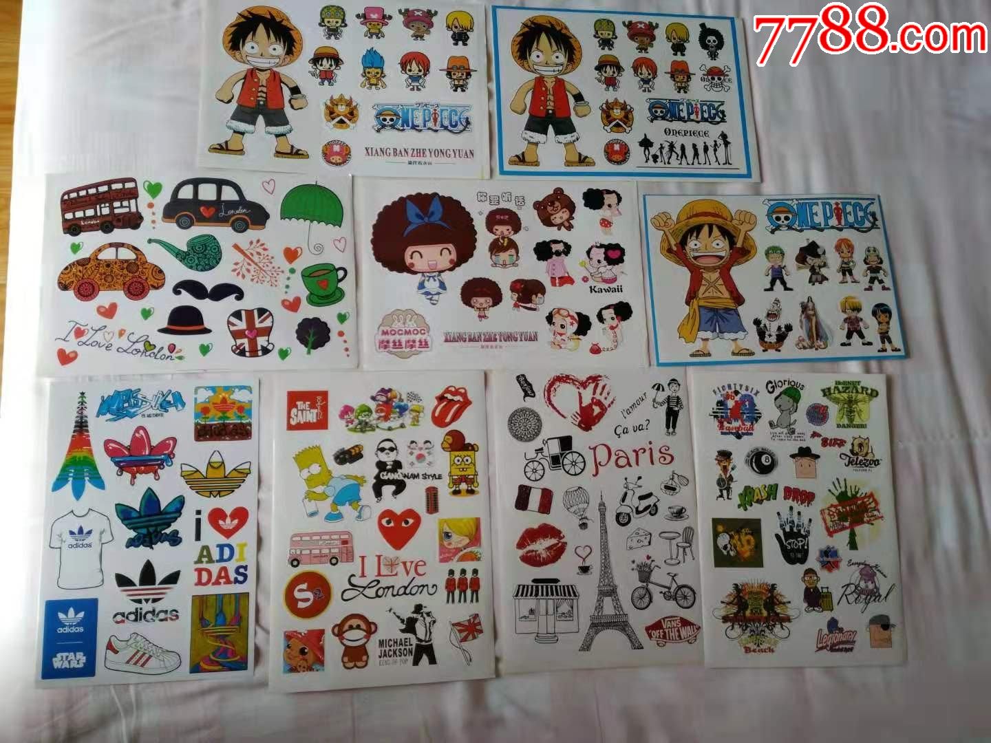 16开贴纸共9张合拍