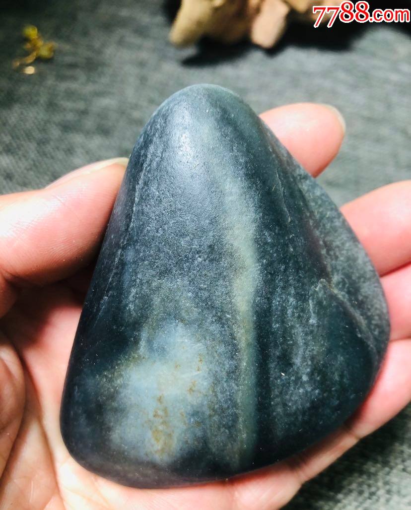 4346和田玉一线天细肉青花籽料旱籽原石196克-和田玉-7788钱币网