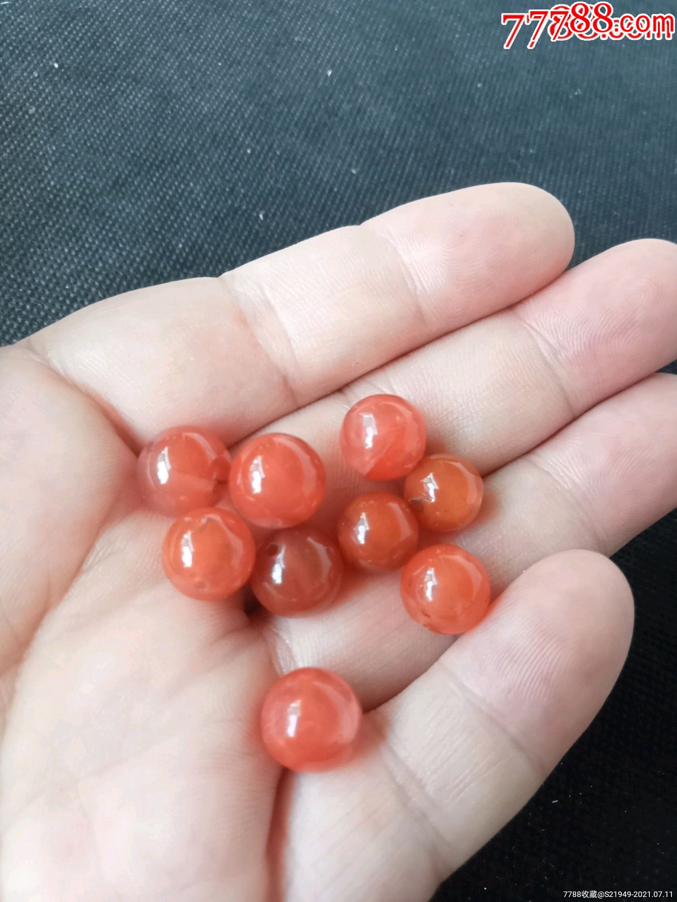 清代保山南红玛瑙珠一堆