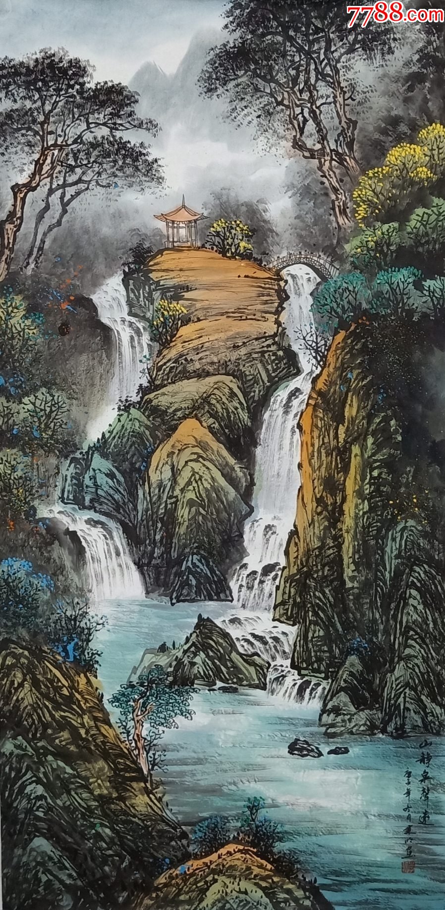 店内编号:dg205 品种: 山水国画原作-山水国画原作 属性: 青绿山 