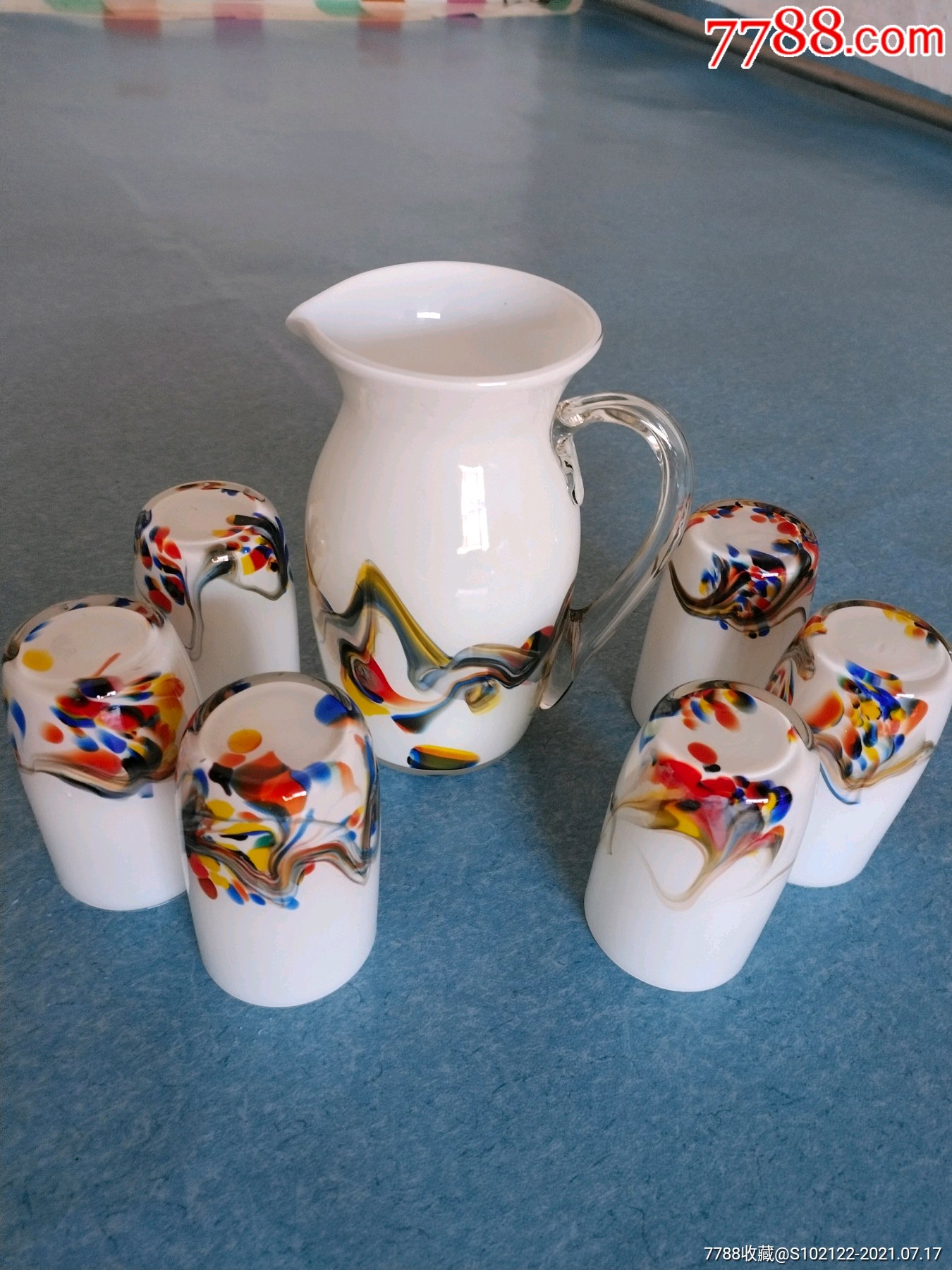 老七彩琉璃杯一套