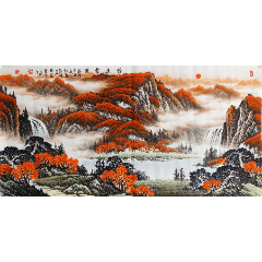 【全网独家授权代理】知名画家蒋清作品:鸿运当头_山水国画原作_亦风