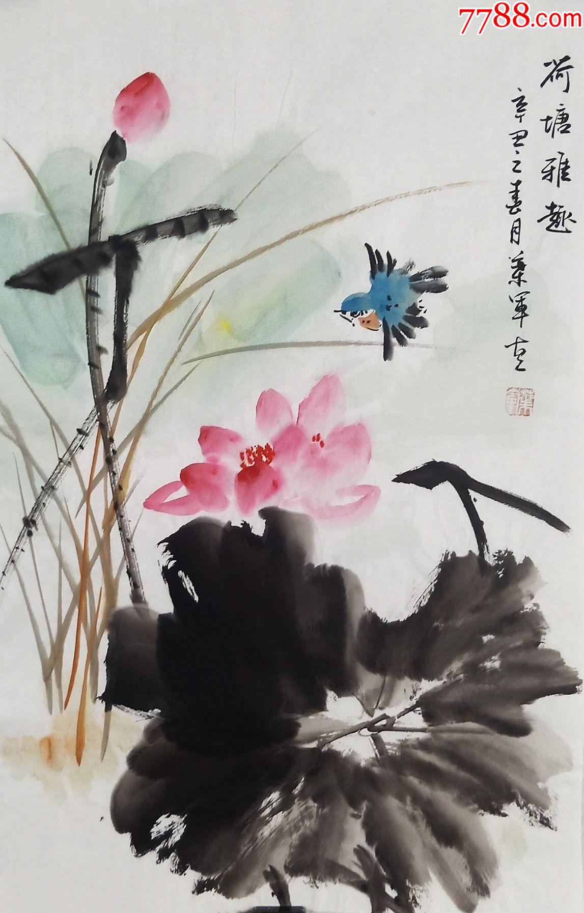 【保真】知名画家韦叶军花鸟小品:春趣_花鸟国画原作_作品欣赏_收藏