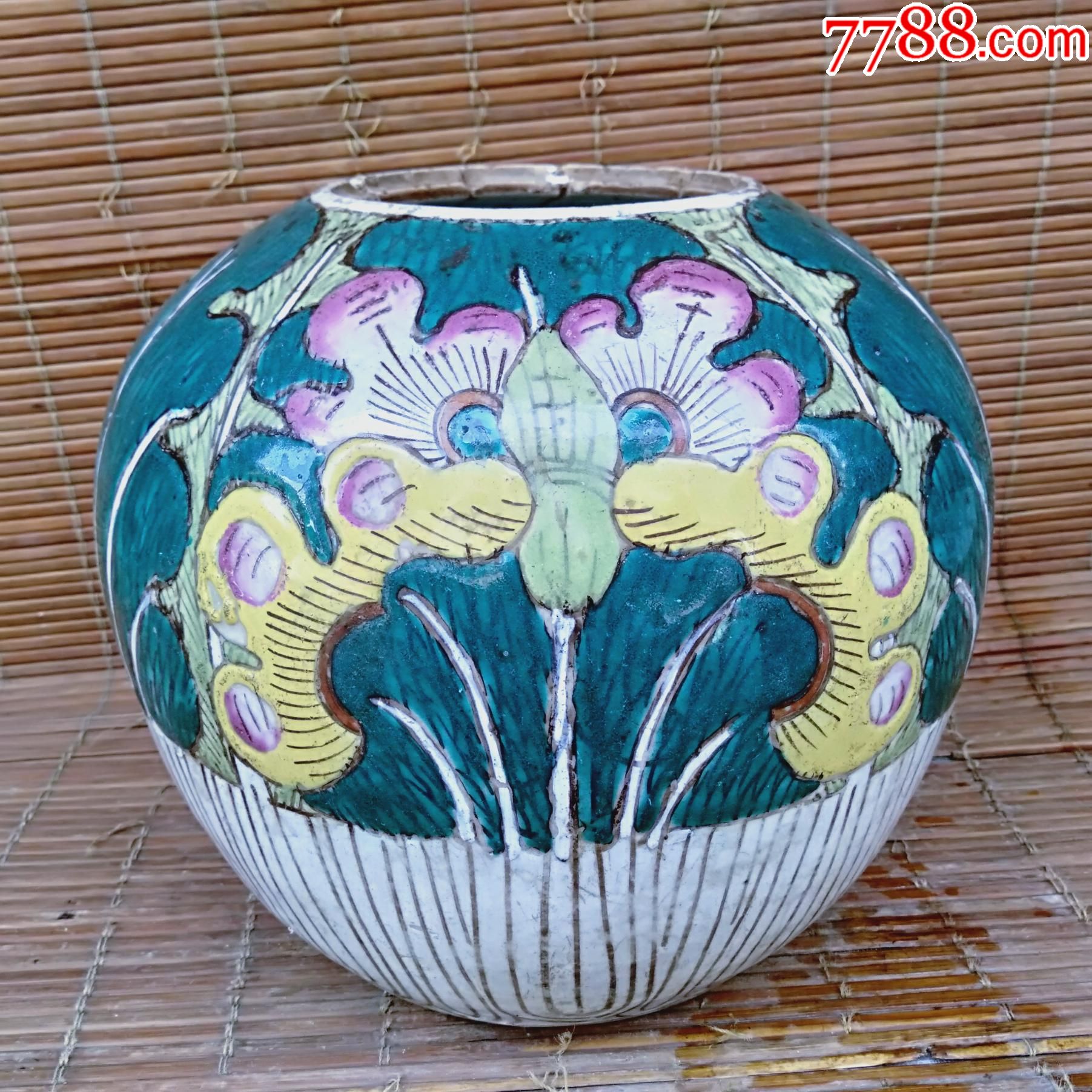 清代白菜百财西瓜罐