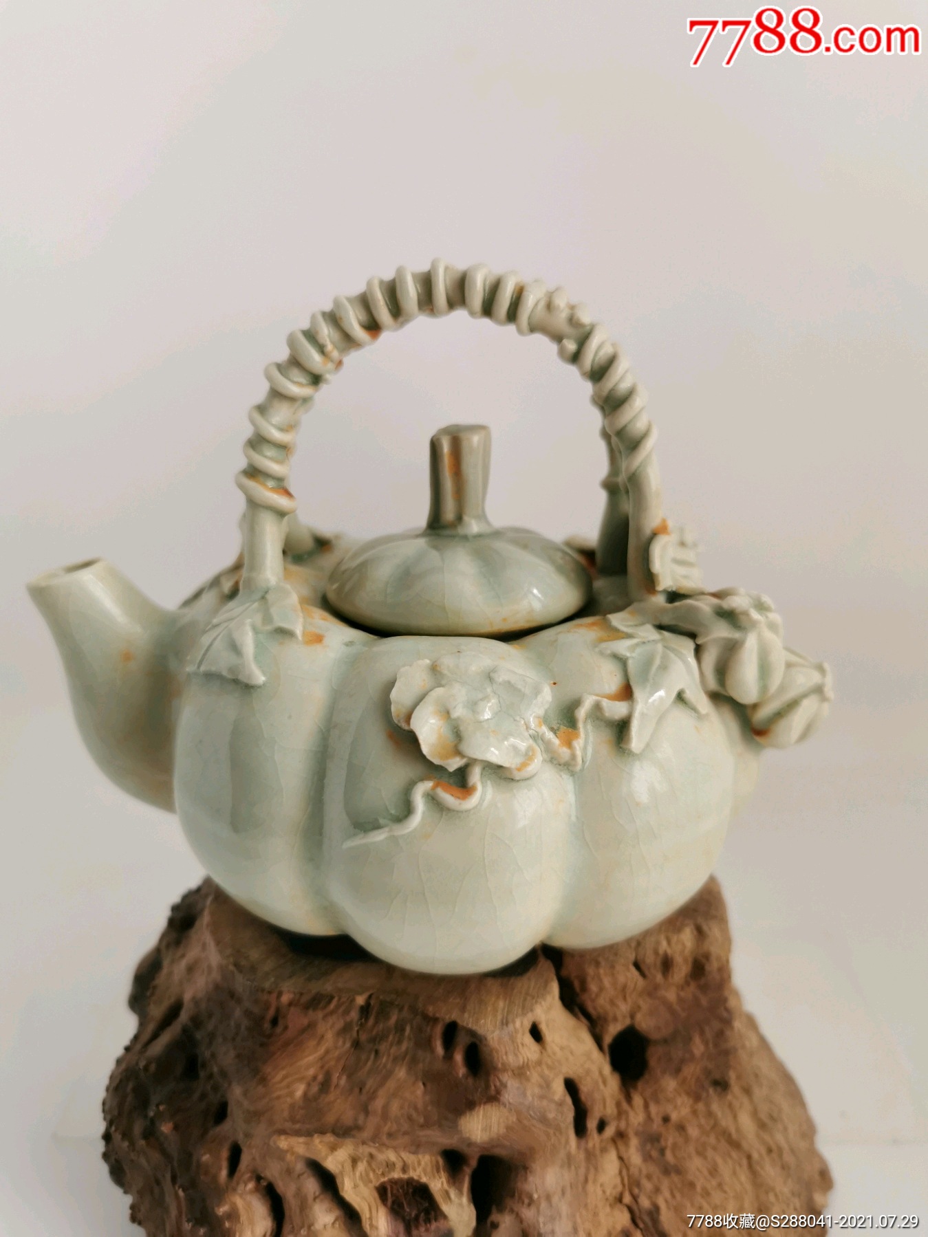 手工南瓜老提梁壶收藏品古玩古董摆件