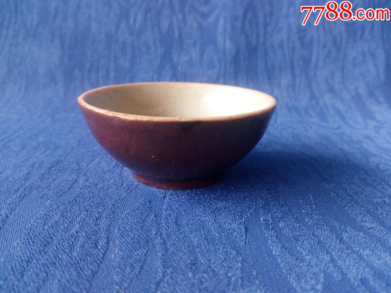 清代景德镇窑单色釉紫金釉瓷茶碗茶具-价格:590元-au27206502-酱釉瓷