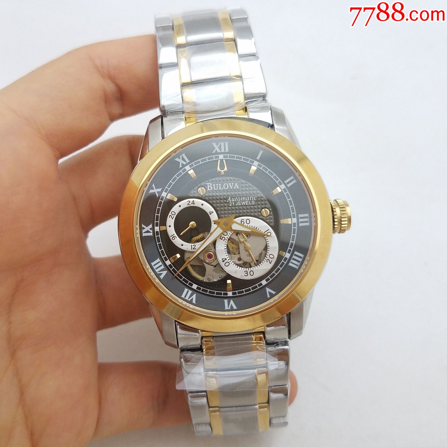 【全新】宝路华自动机械男表【独特品牌音叉标志镂空自动陀,音叉标志