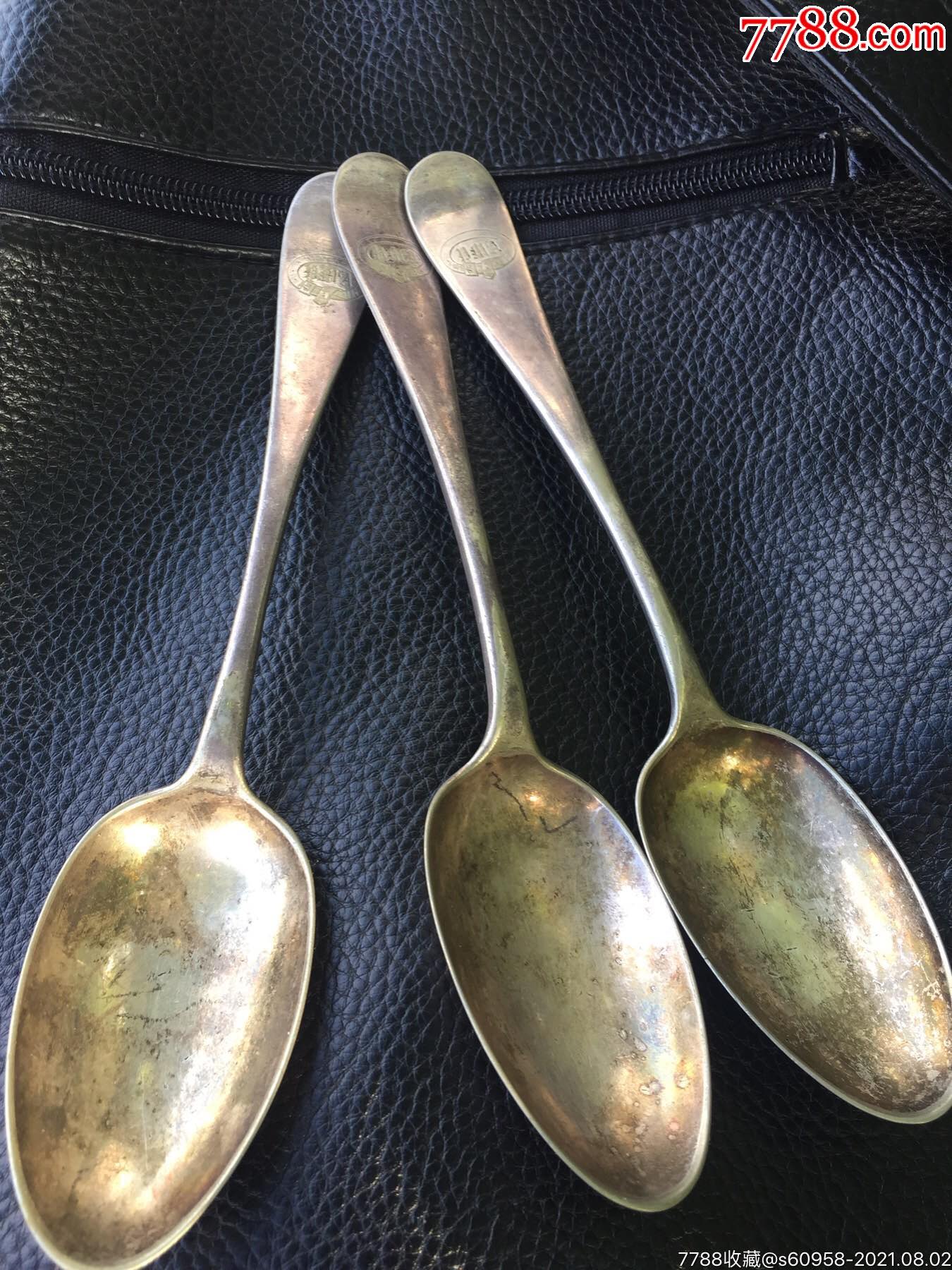 1860年左右欧洲著名银作坊银勺3把同一款
