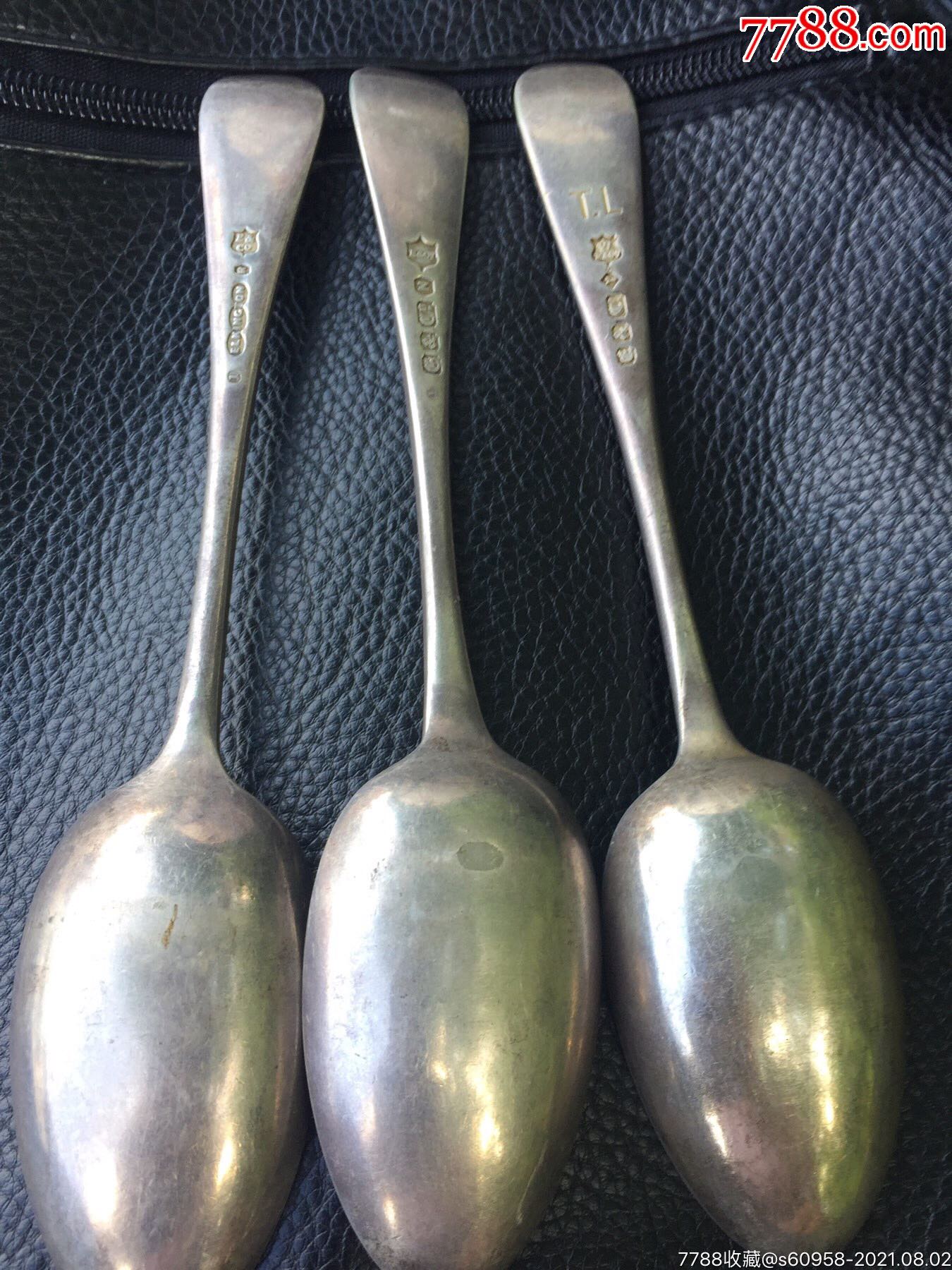 1860年左右欧洲著名银作坊银勺3把(不同款)