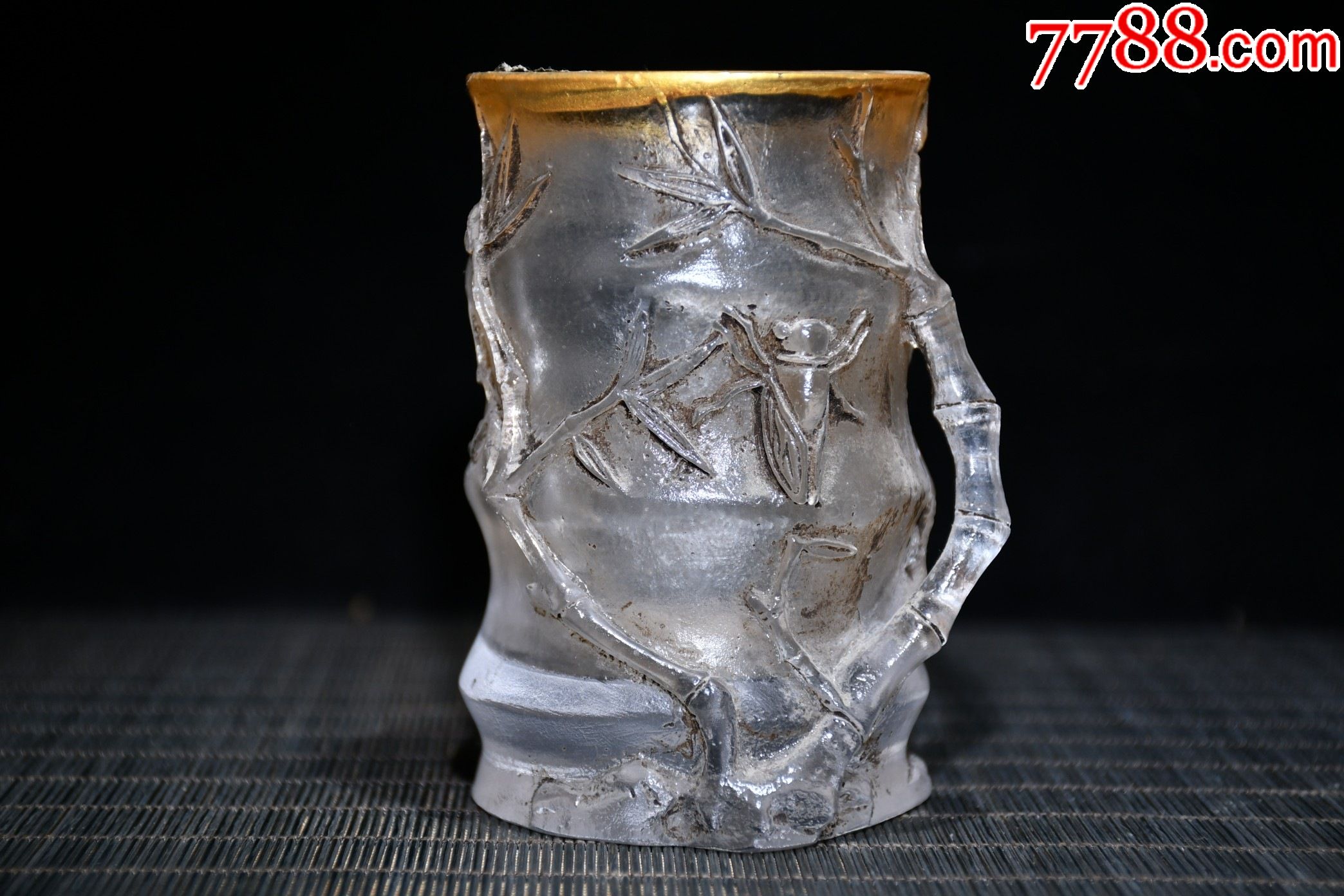 琉璃鎏金一鸣惊人笔筒