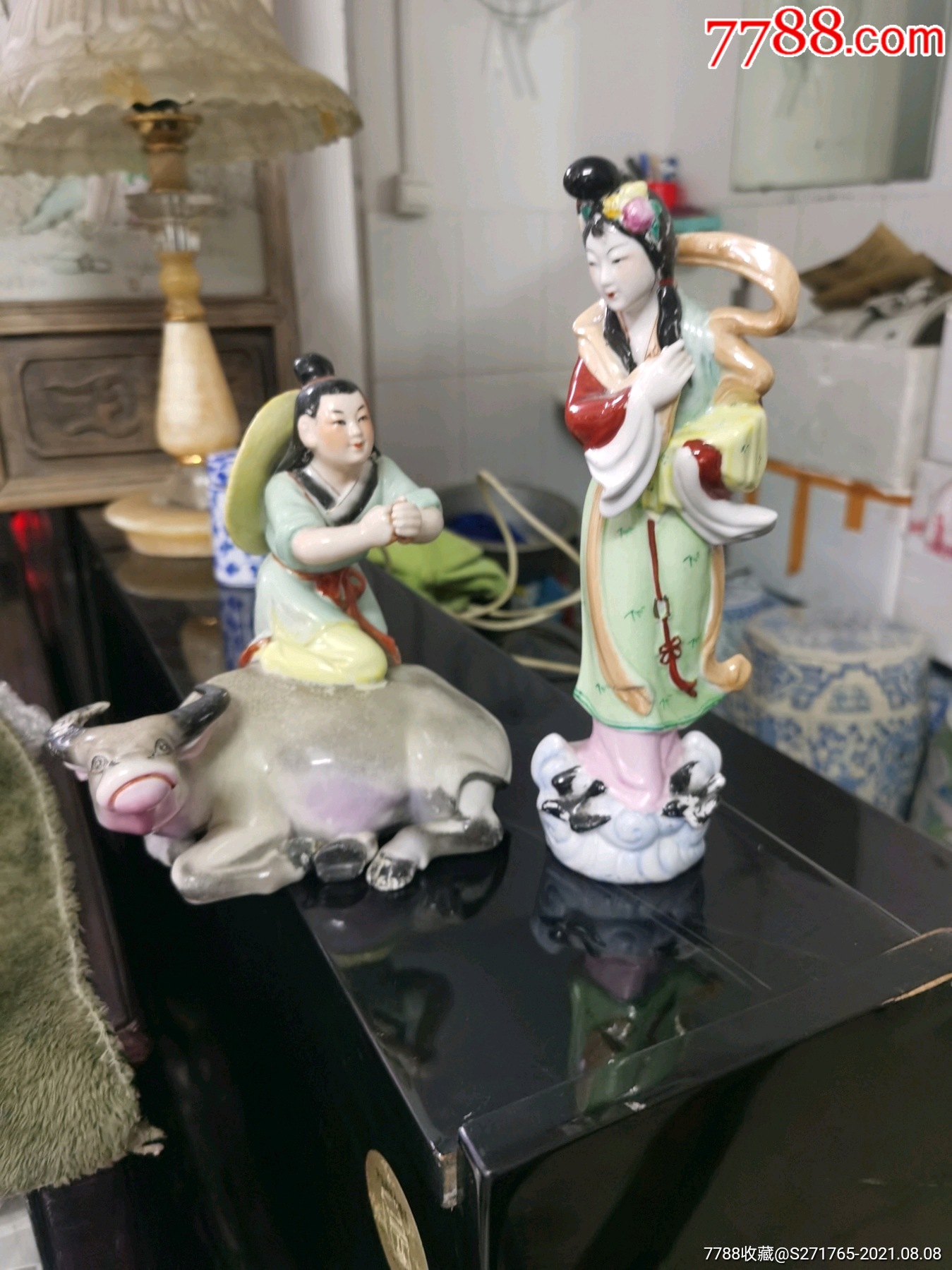 六七十年代老枫溪瓷塑牛郎织女