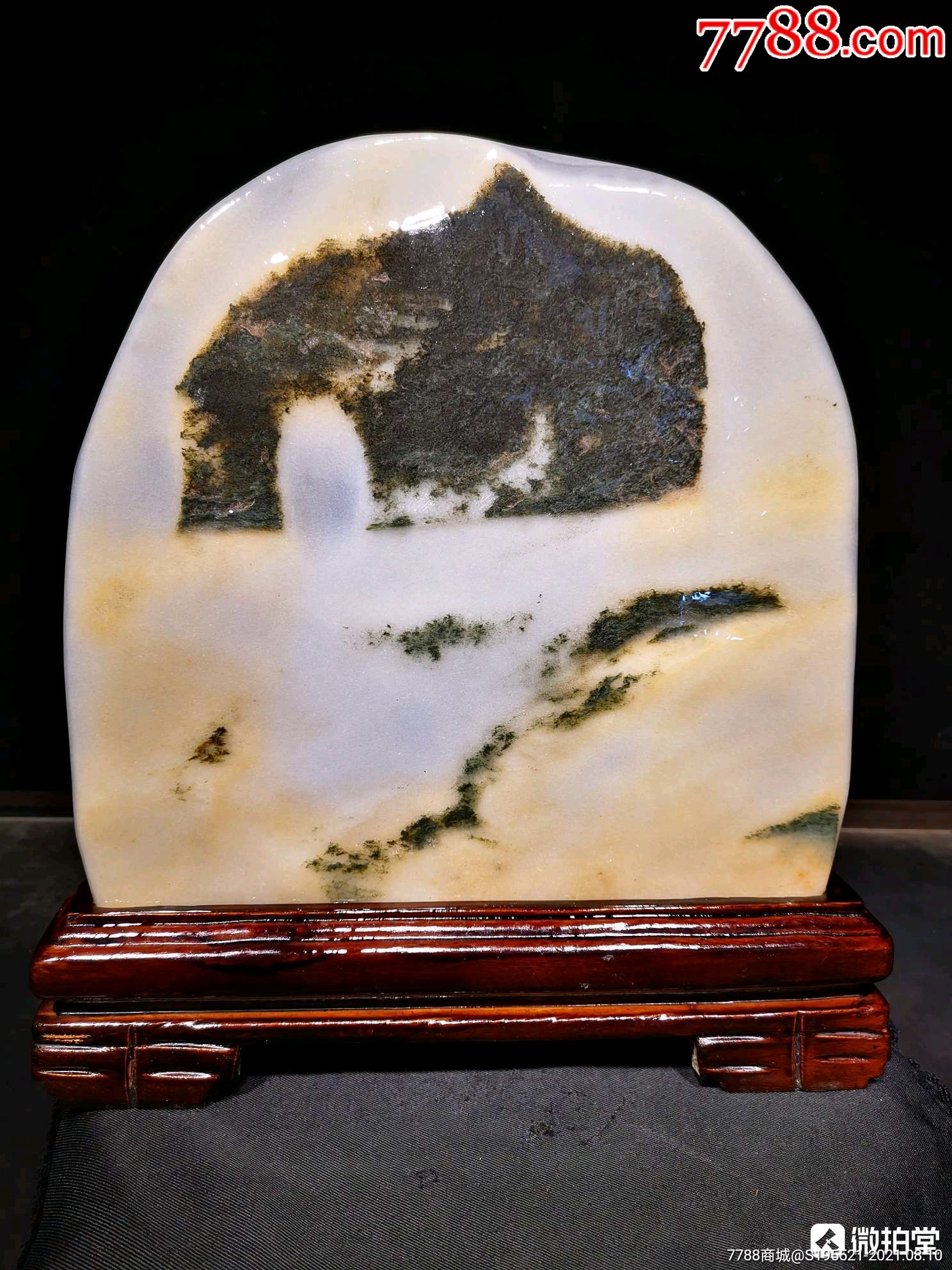 桂林象鼻山国画石摆件