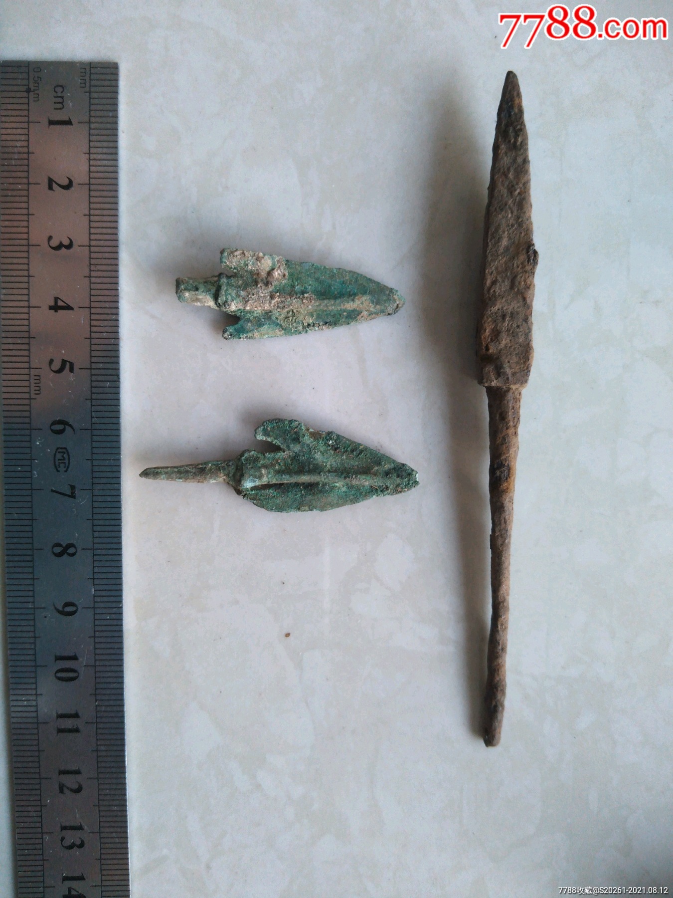 青铜铁箭头镞3件不同样