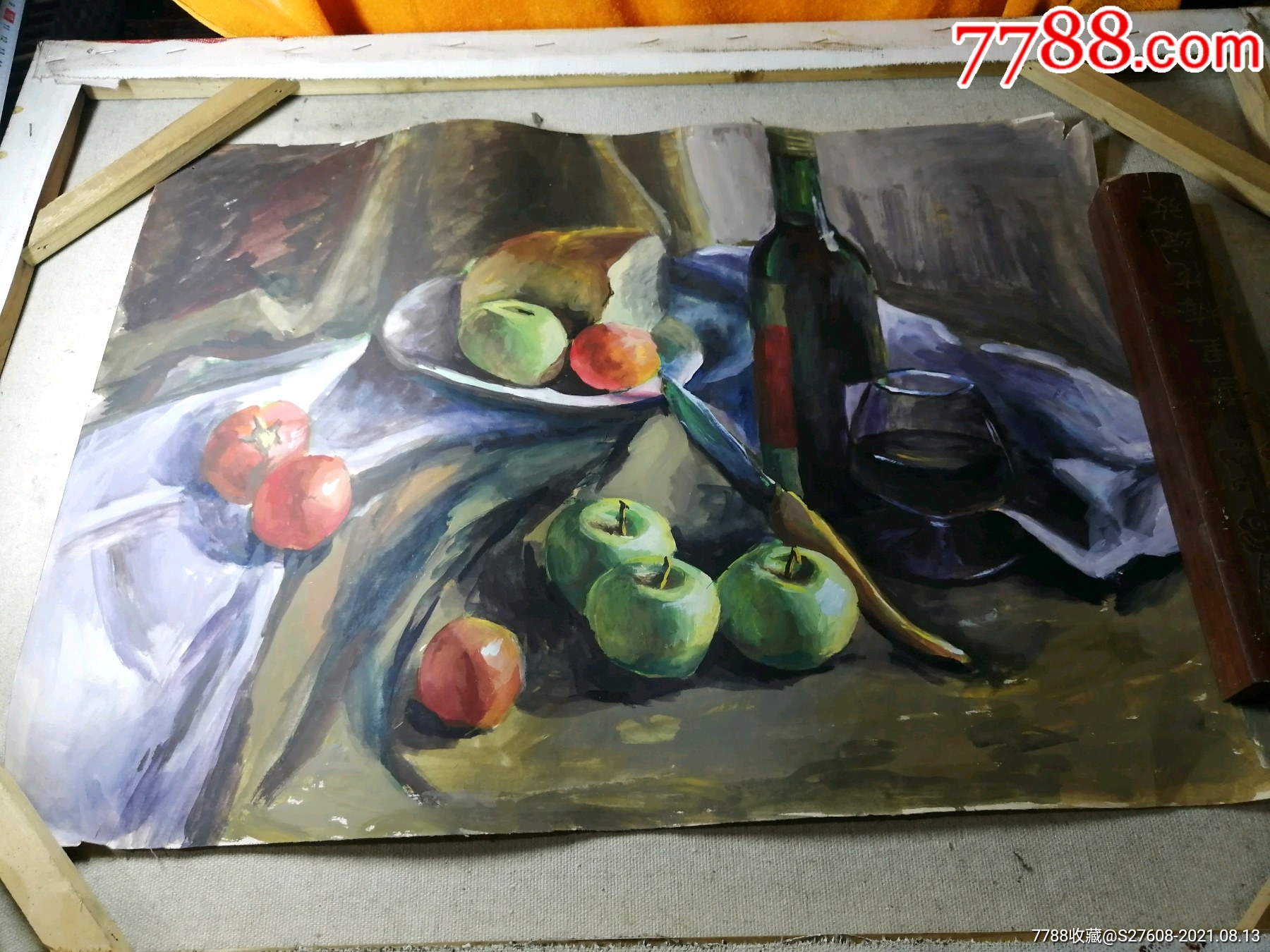 80年代静物水粉画一张_价格9元_第1张