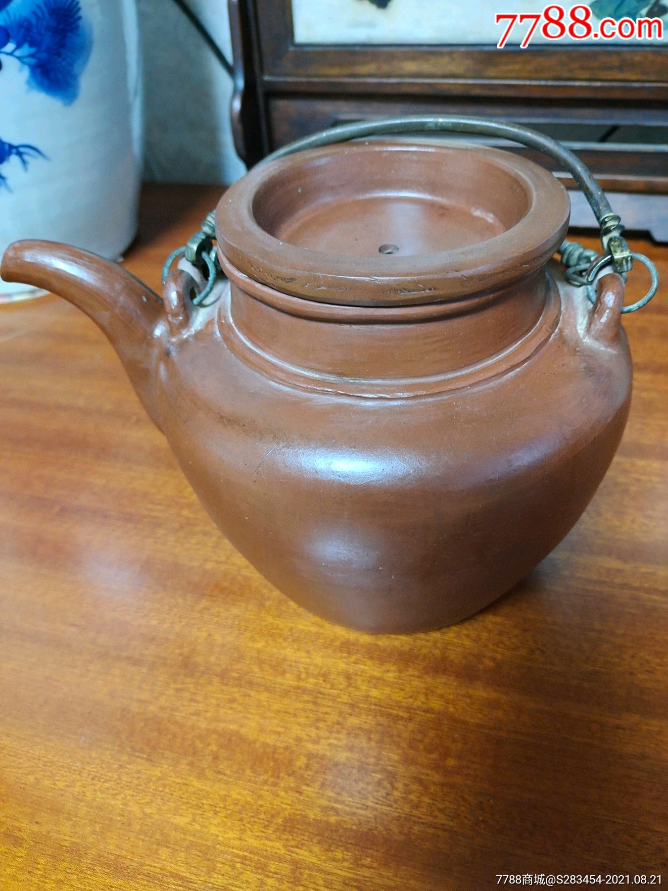 清中期乔治大肚紫沙壶品相如图完美保真保老