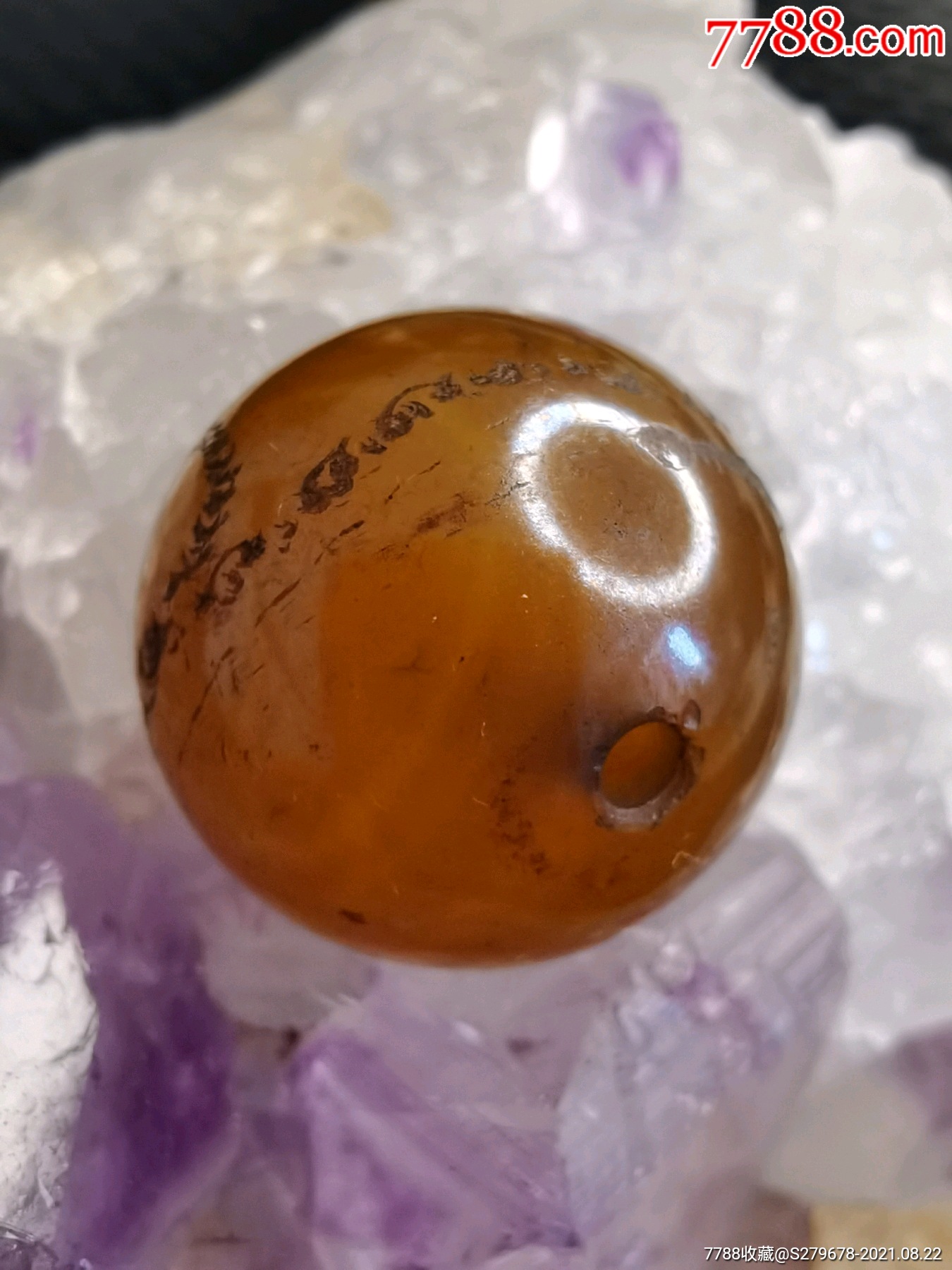 黄玛瑙圆珠佩珠