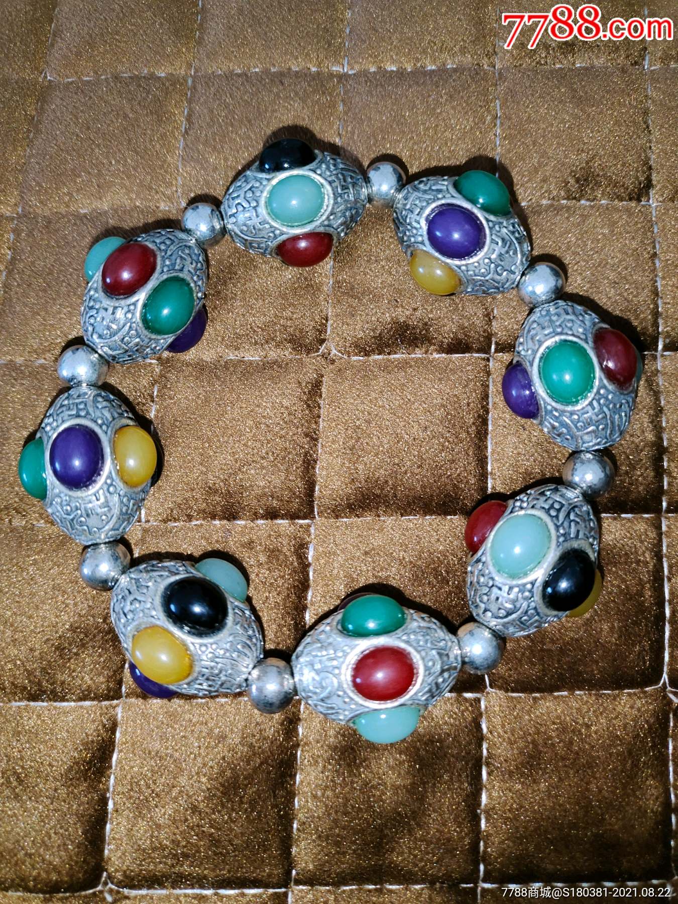 古玩杂项多宝手串金属镶嵌多宝男女士手链手饰品