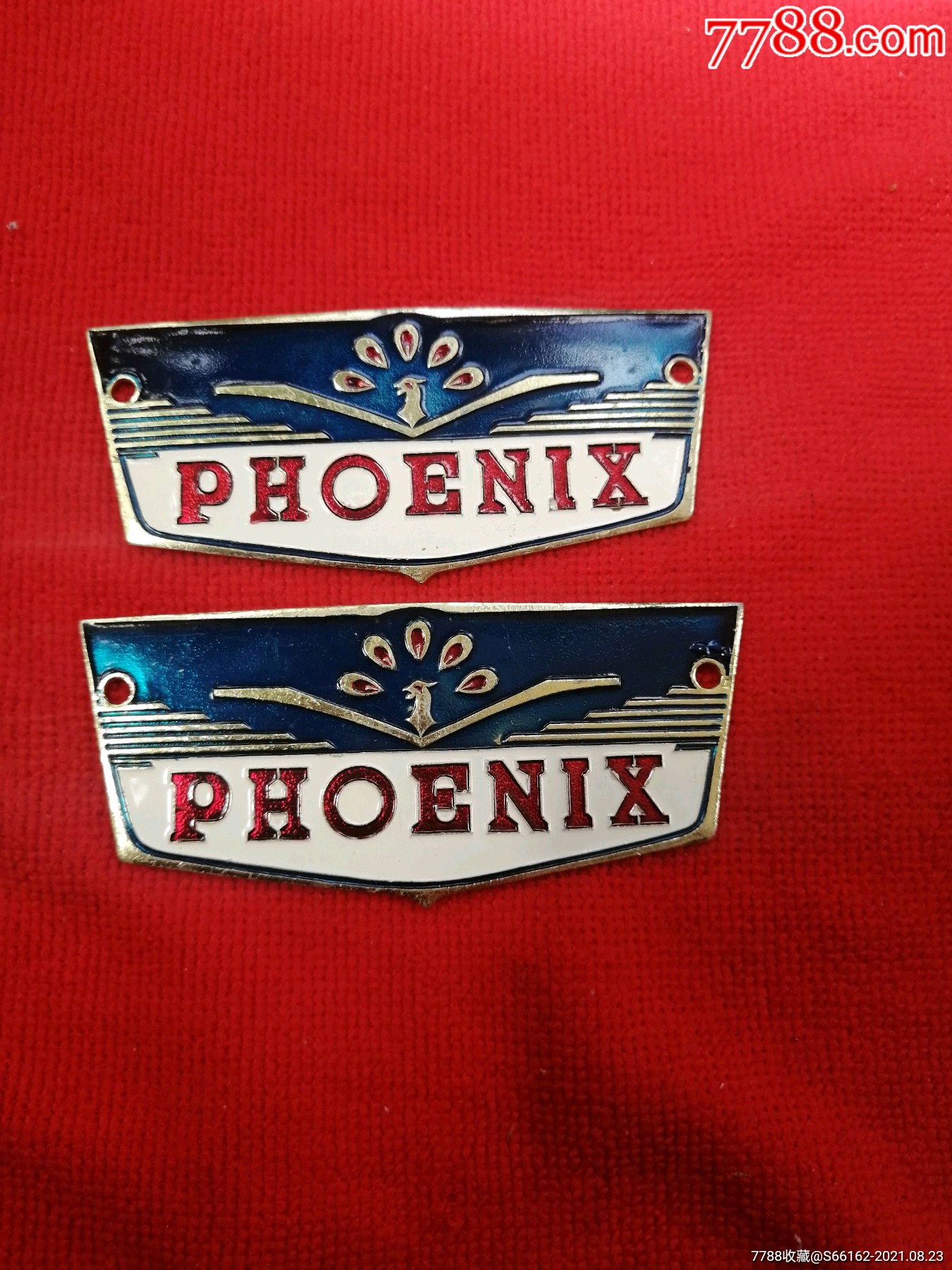 凤凰车标一对