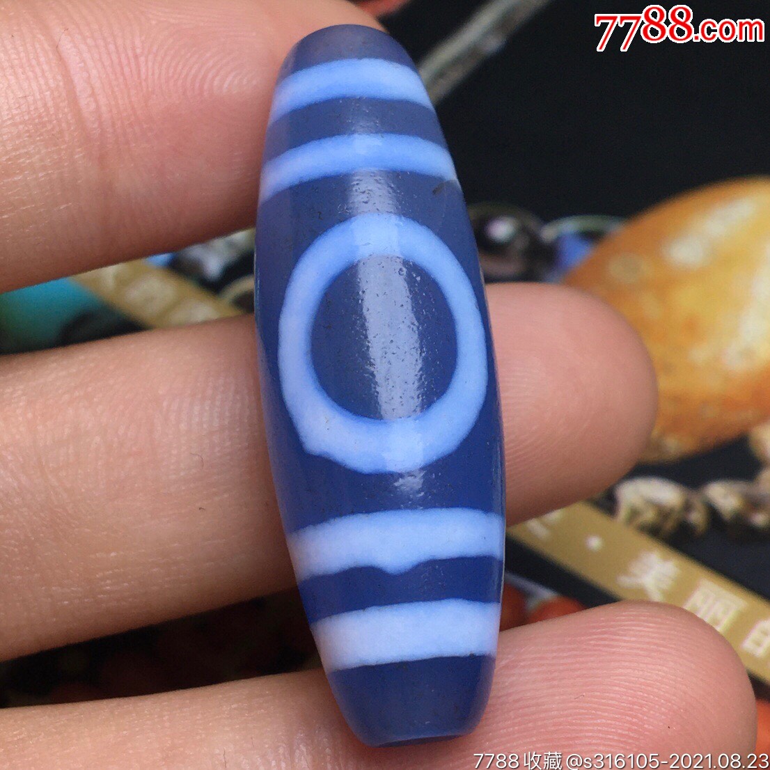 台湾回流老料高油油浆天地天珠尺寸3712毫米重量75克