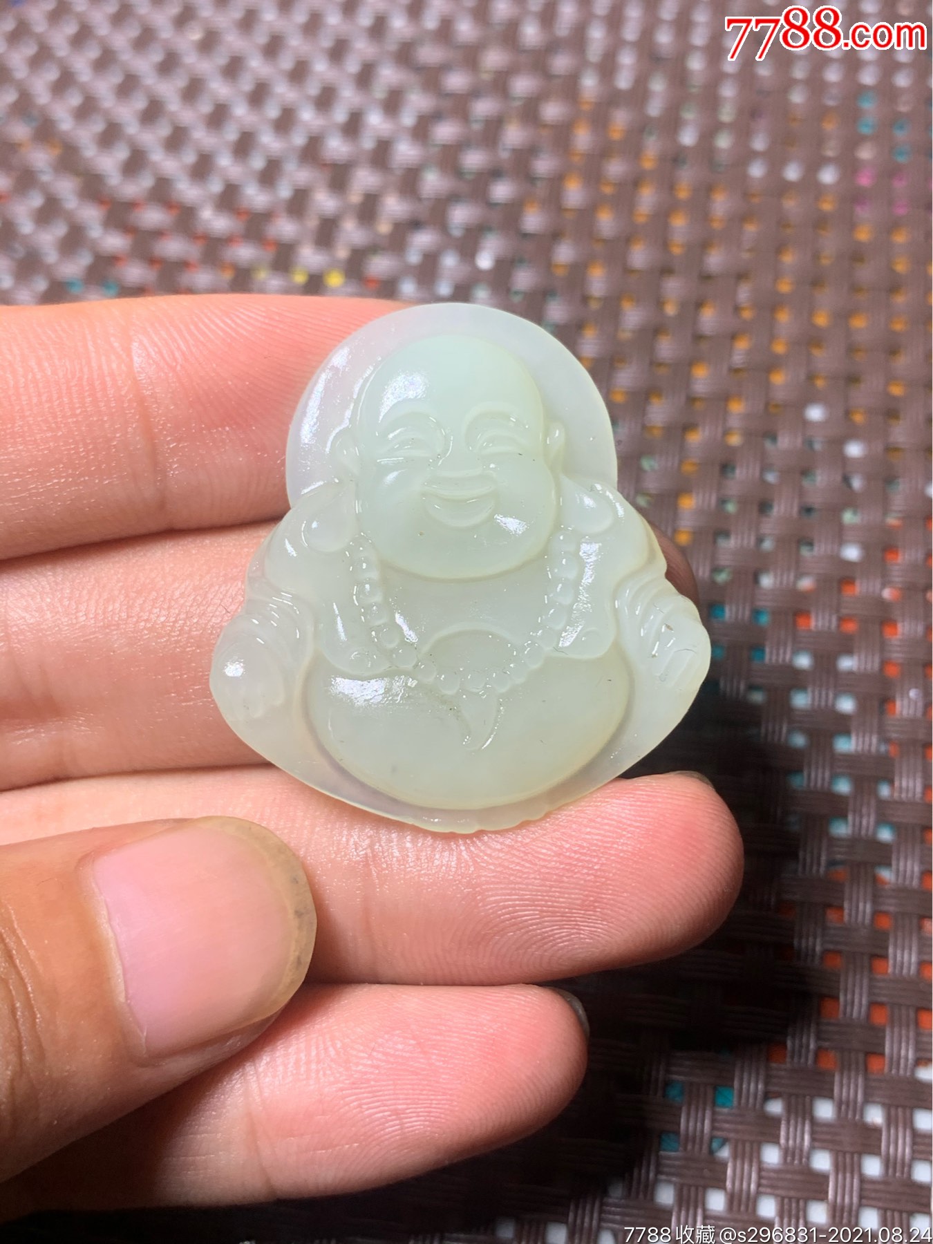 精品和田玉白玉大肚佛公挂件尺寸38*35*6.6毫米