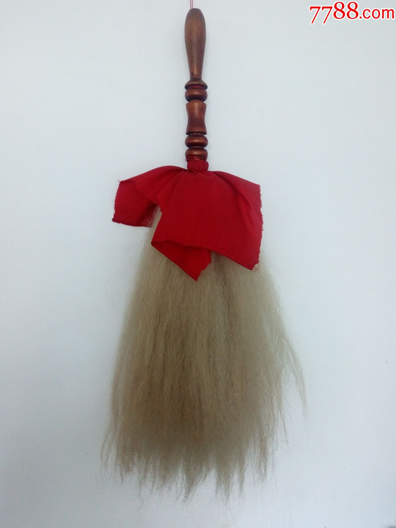 高雅经典民国道教法器道士用拂尘大漆木手柄白马尾蝇甩子民俗老物件