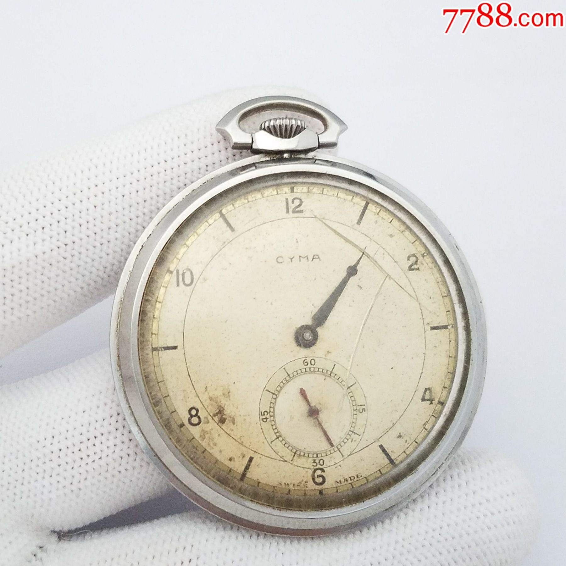 【独特卧狗标】瑞士西马机械怀表【25443金套筒精磨机芯,方位校正】