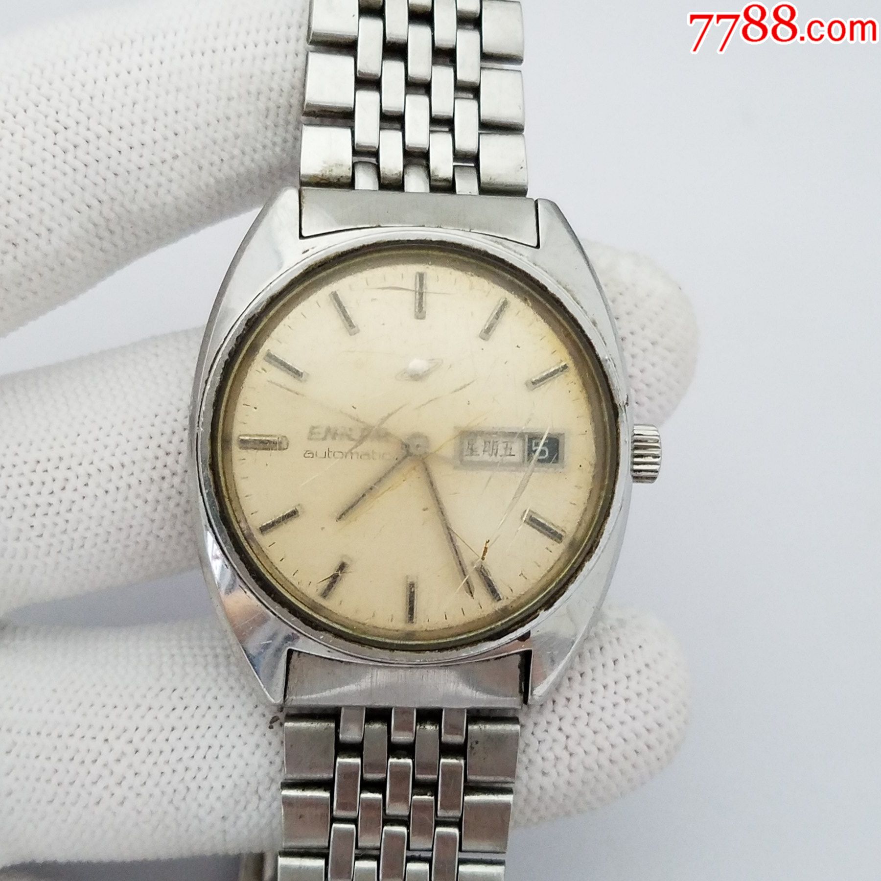 瑞士英纳格自动机械男表【2167金机芯】【不走,晃晃摆轮能转动】