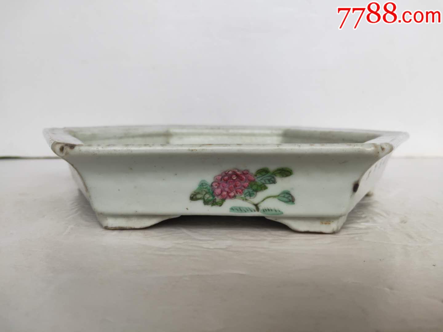 《真》光绪粉彩花卉水仙盆《包老大开门》_彩绘瓷/彩瓷_图片价格_收藏