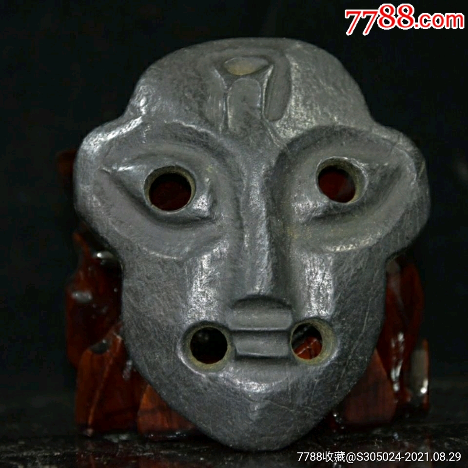 红山文化陨石陨铁铁面具