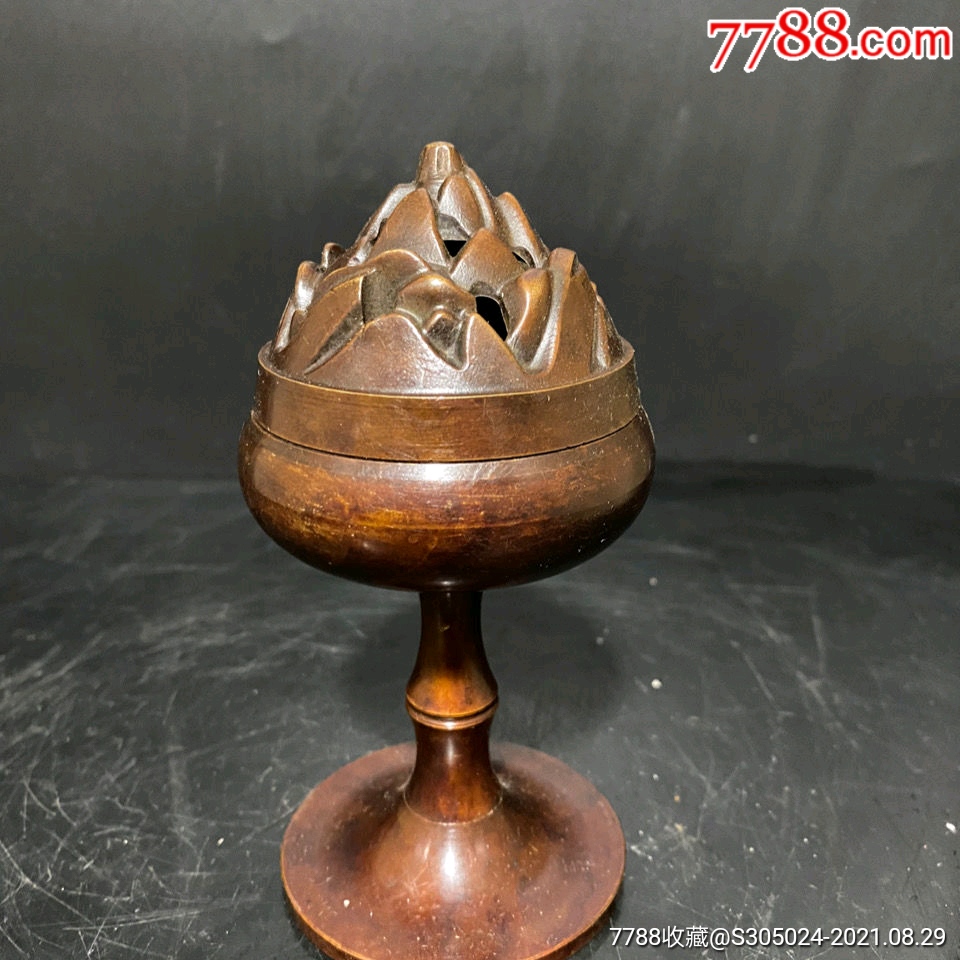 纯紫铜博山炉纯铜熏香炉尺寸品相如图_铜炉_作品欣赏_收藏价值_7788