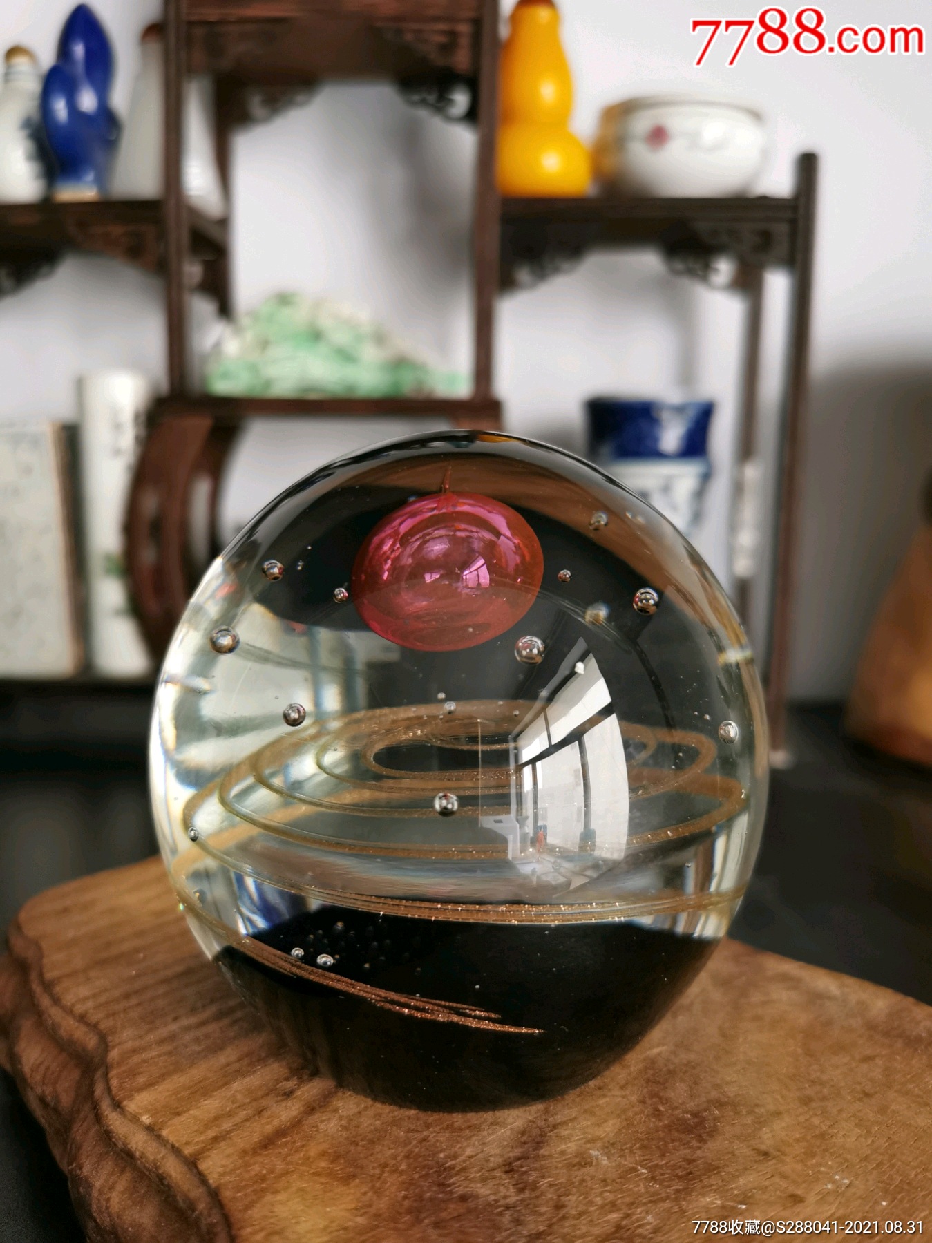 超美太阳系宇宙琉璃球摆件意大利穆拉诺手工进口琉璃