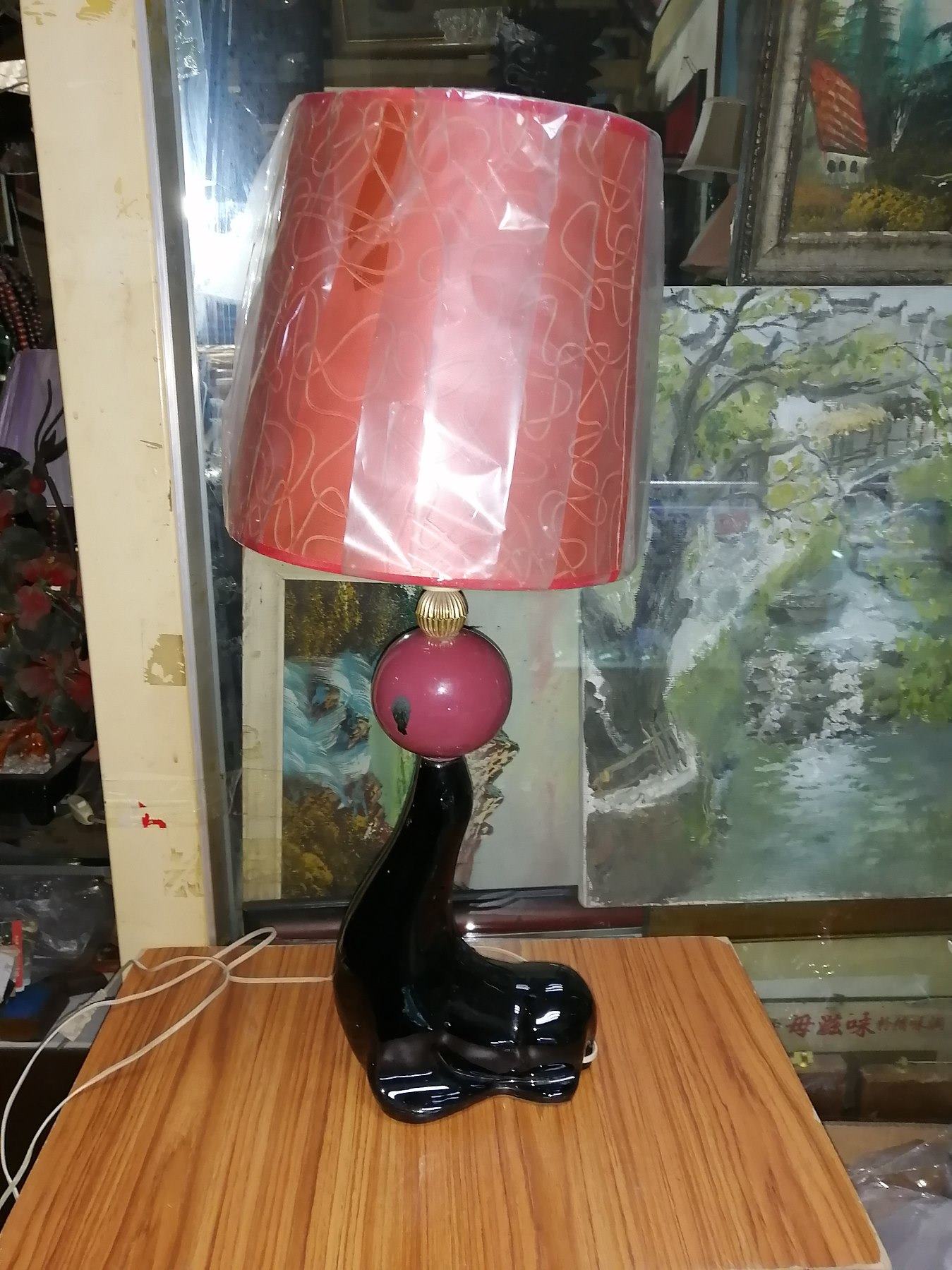 80年代陶瓷海豹台灯