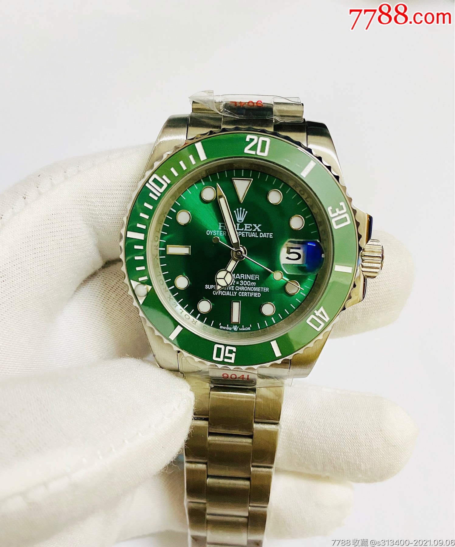 (全新)劳力士绿水鬼自动机械男表(旋转活动陶瓷外圈,锁把头