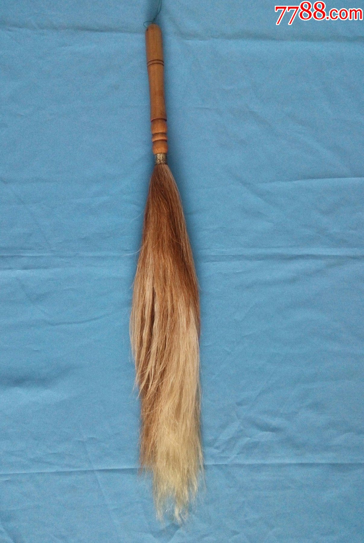 80年代道教法器道士用木杆柄白马尾佛尘蝇甩子怀旧老物件陈列装饰高雅
