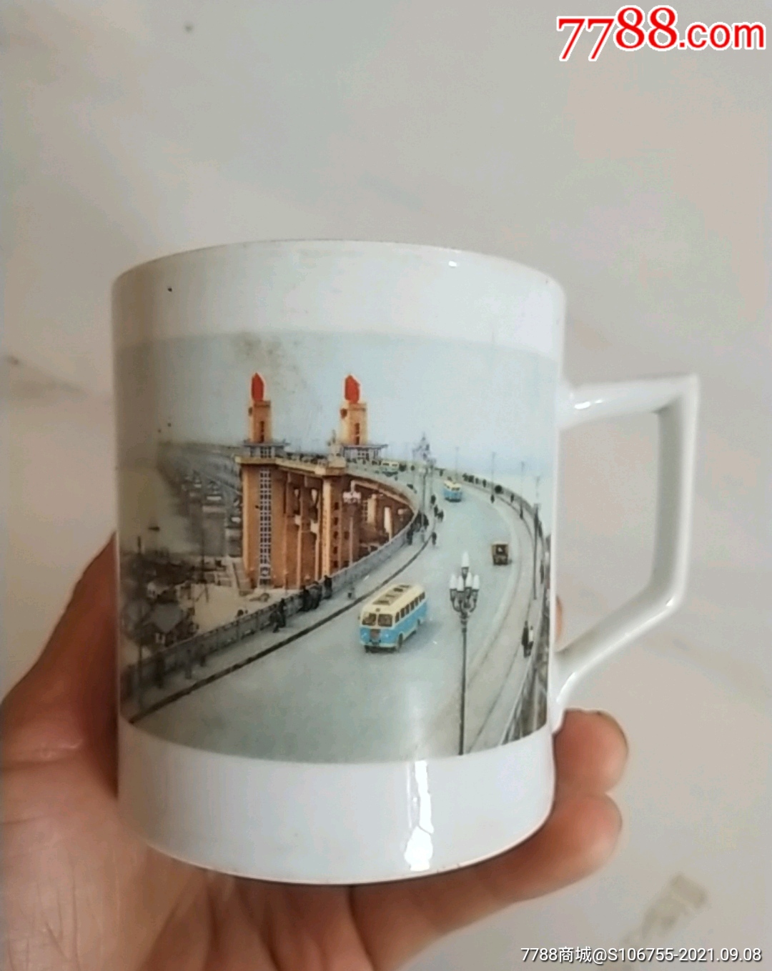 浙江绍兴瓷厂南京长江大桥把杯