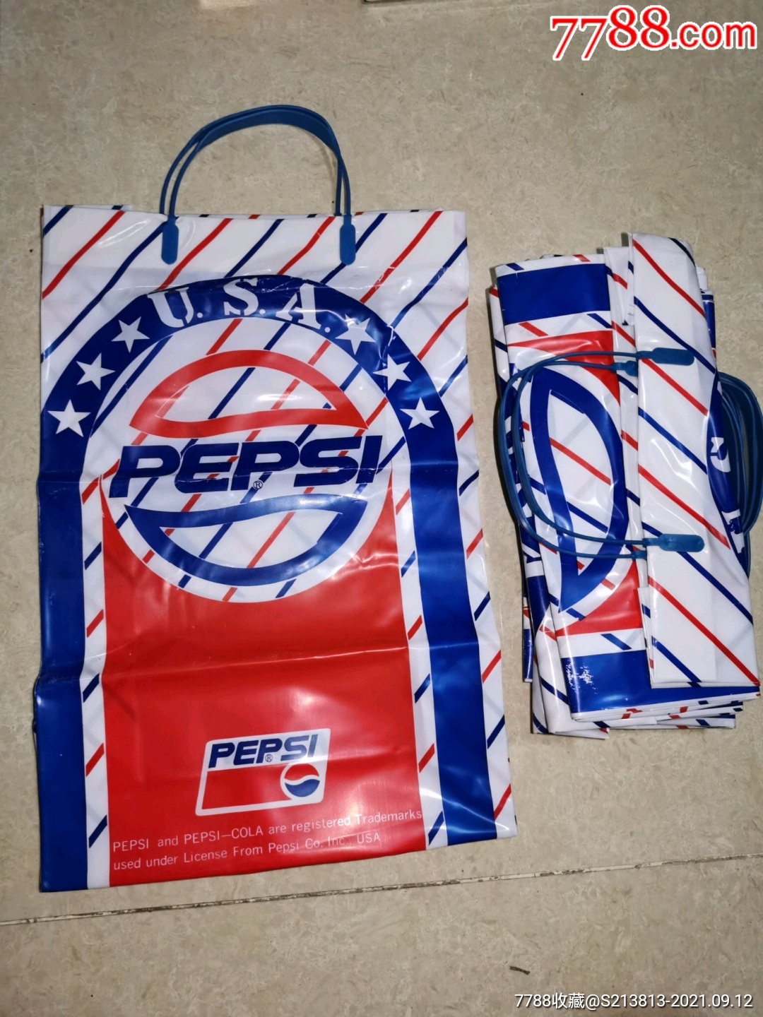 百事可乐早期手提袋/7个合拍_其他包装袋/纸_第1张_7788老酒收藏