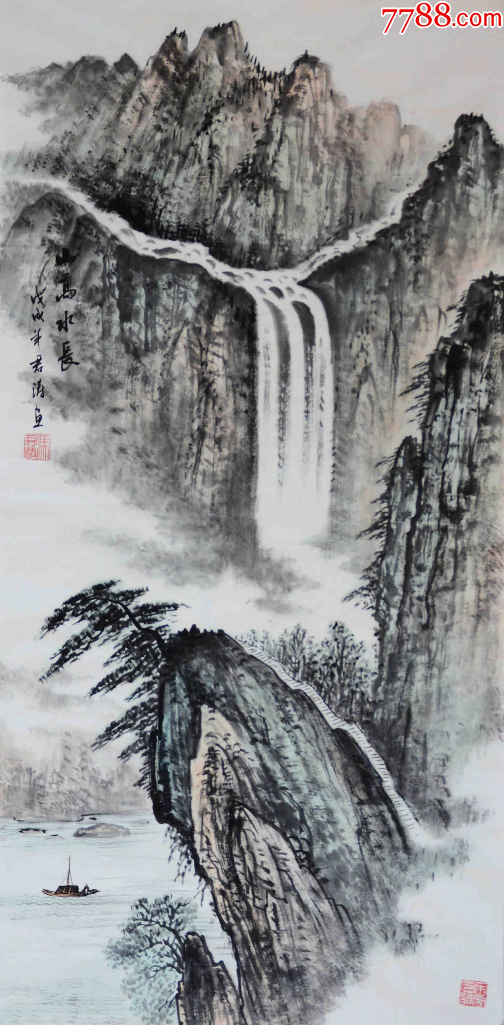 保真知名画家冯君涛作品山高水长