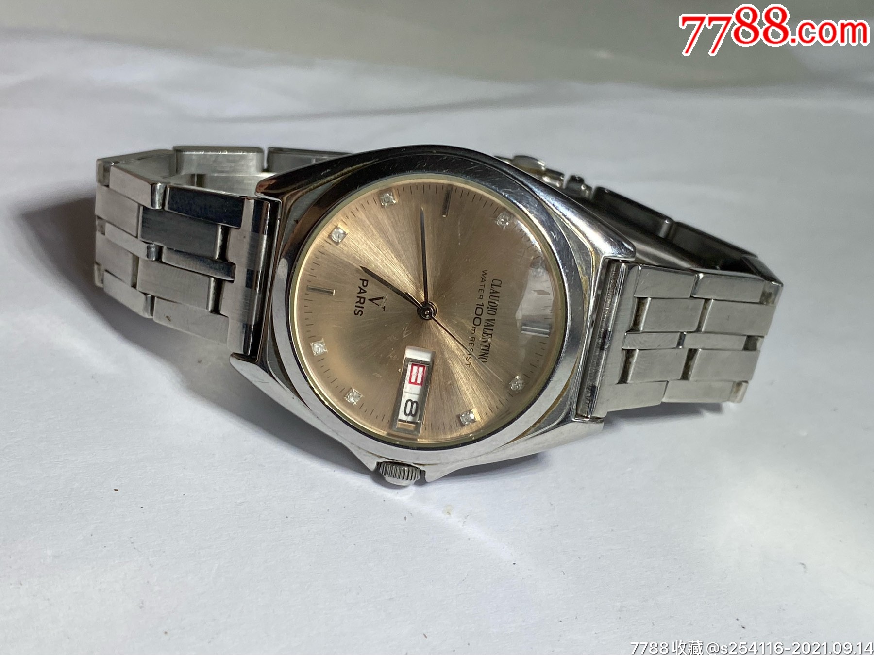 意大利原装正品claudiovalentinoparis华伦天奴石英男表双历