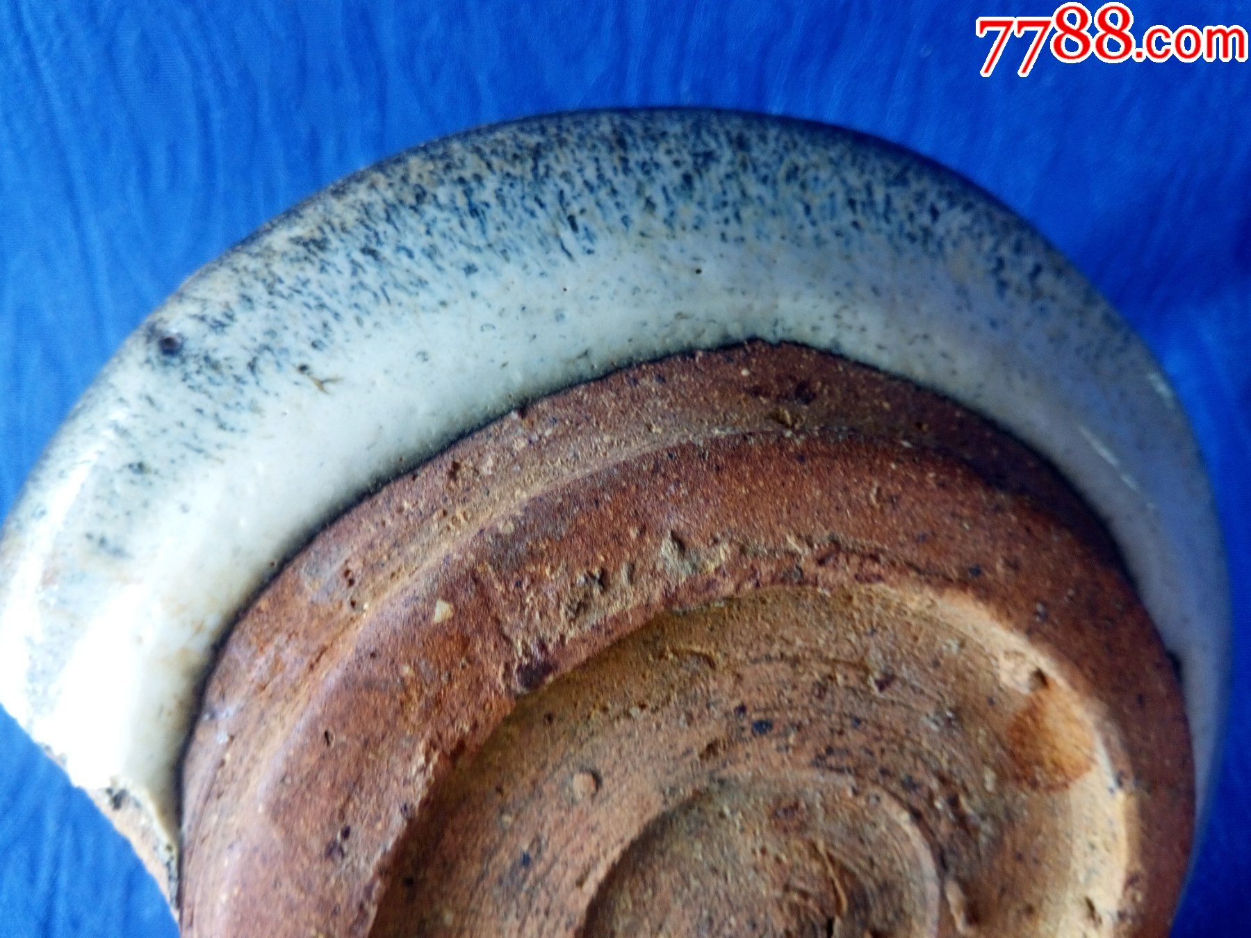 大运河的往事宋代钧瓷窑变带天地的平底盘瓷片标本高古瓷收藏籍古出新