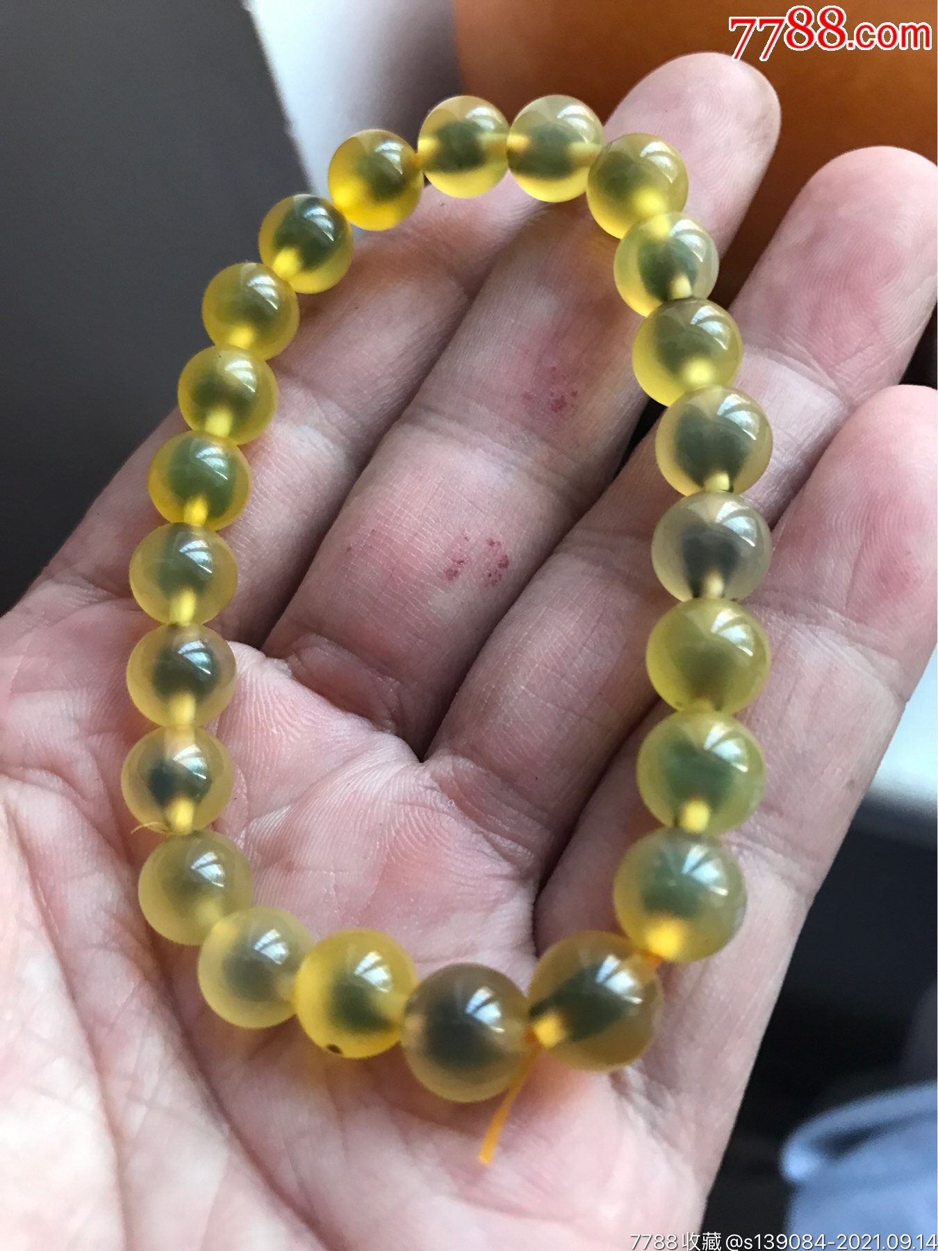 阿拉善糖心玛瑙手串包真