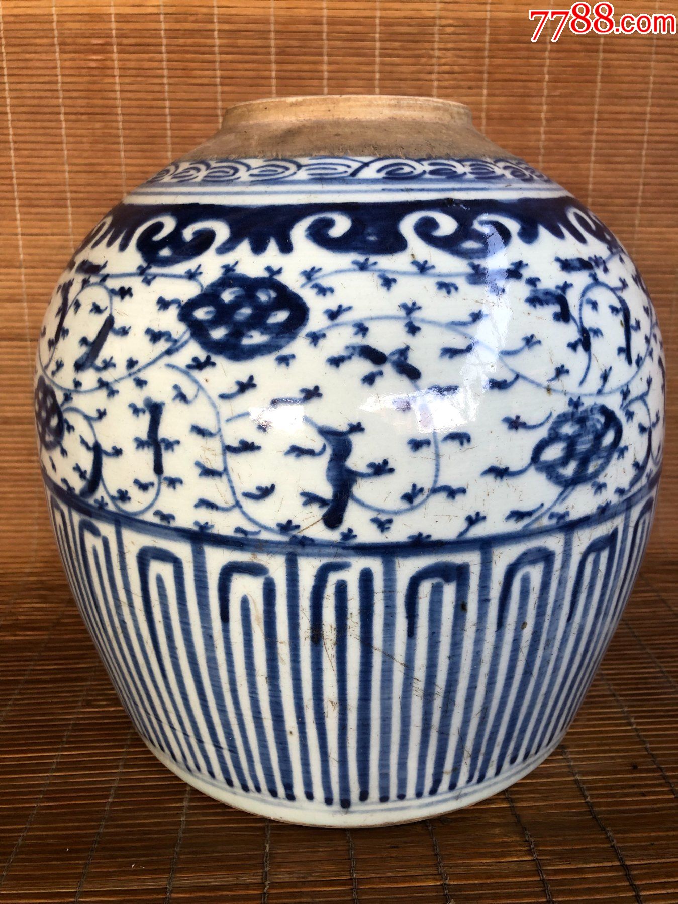 清代青花特大罐