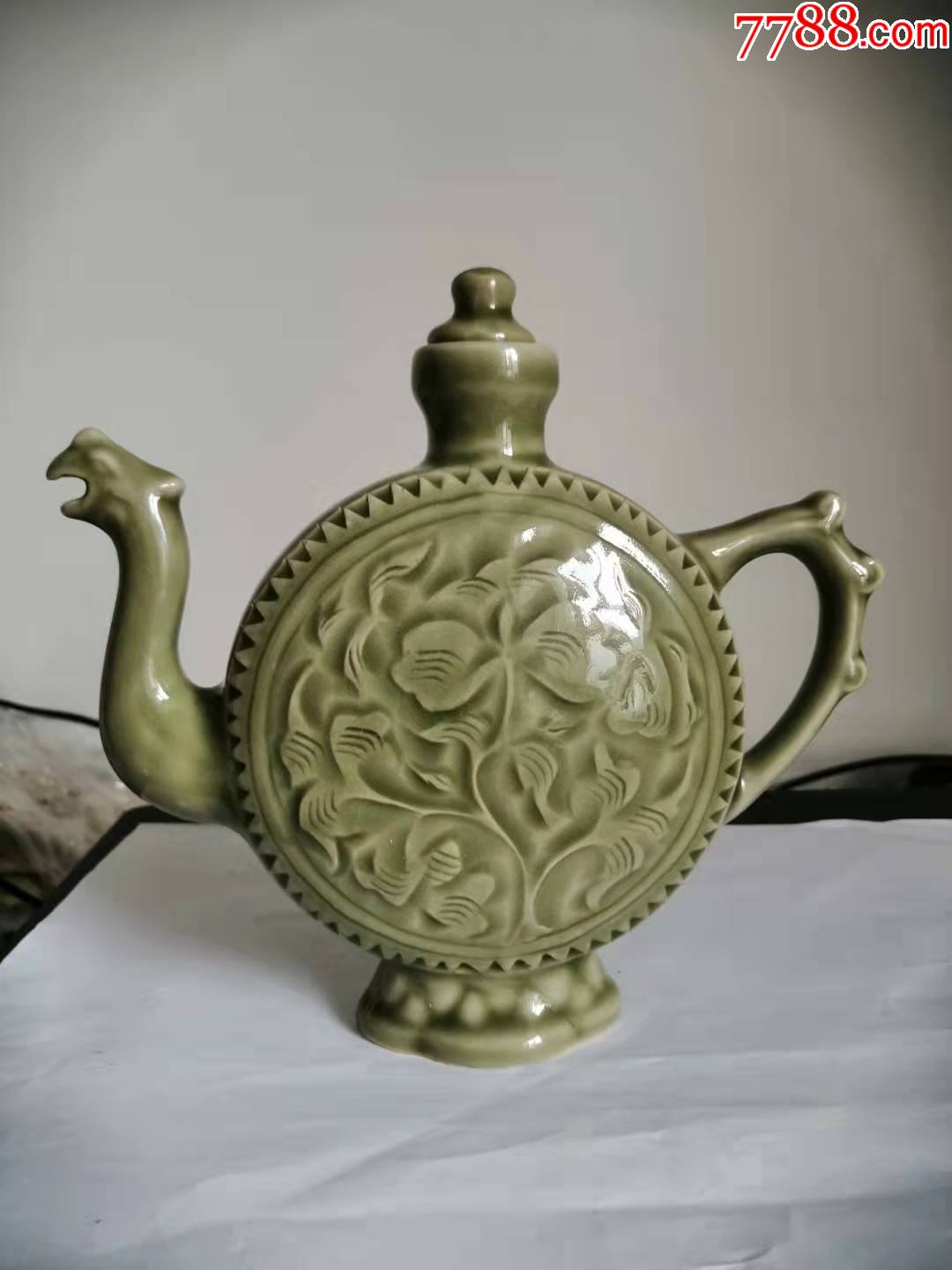 耀州青瓷凤鸣壶