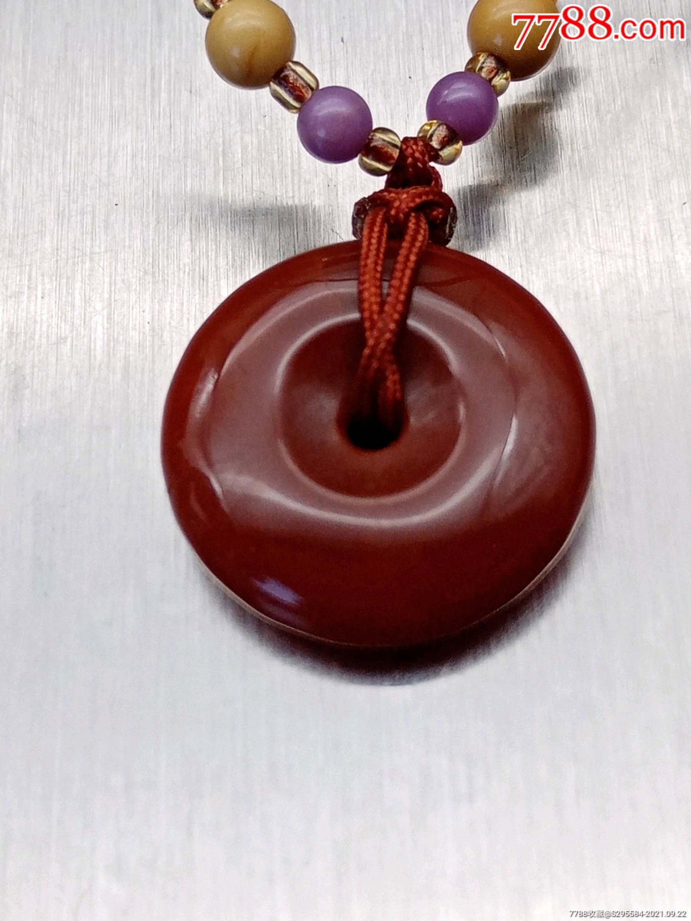 0起拍纯天然南红精品满肉平安扣