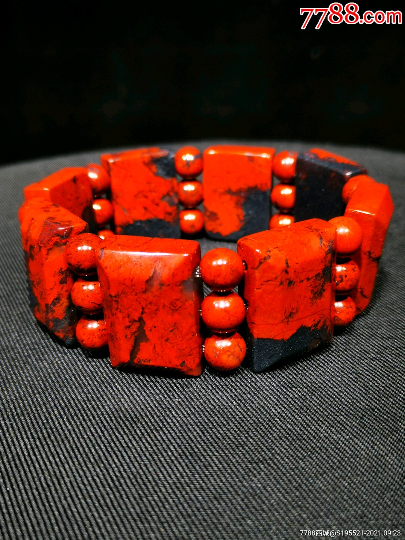 鸡血玉男士手链