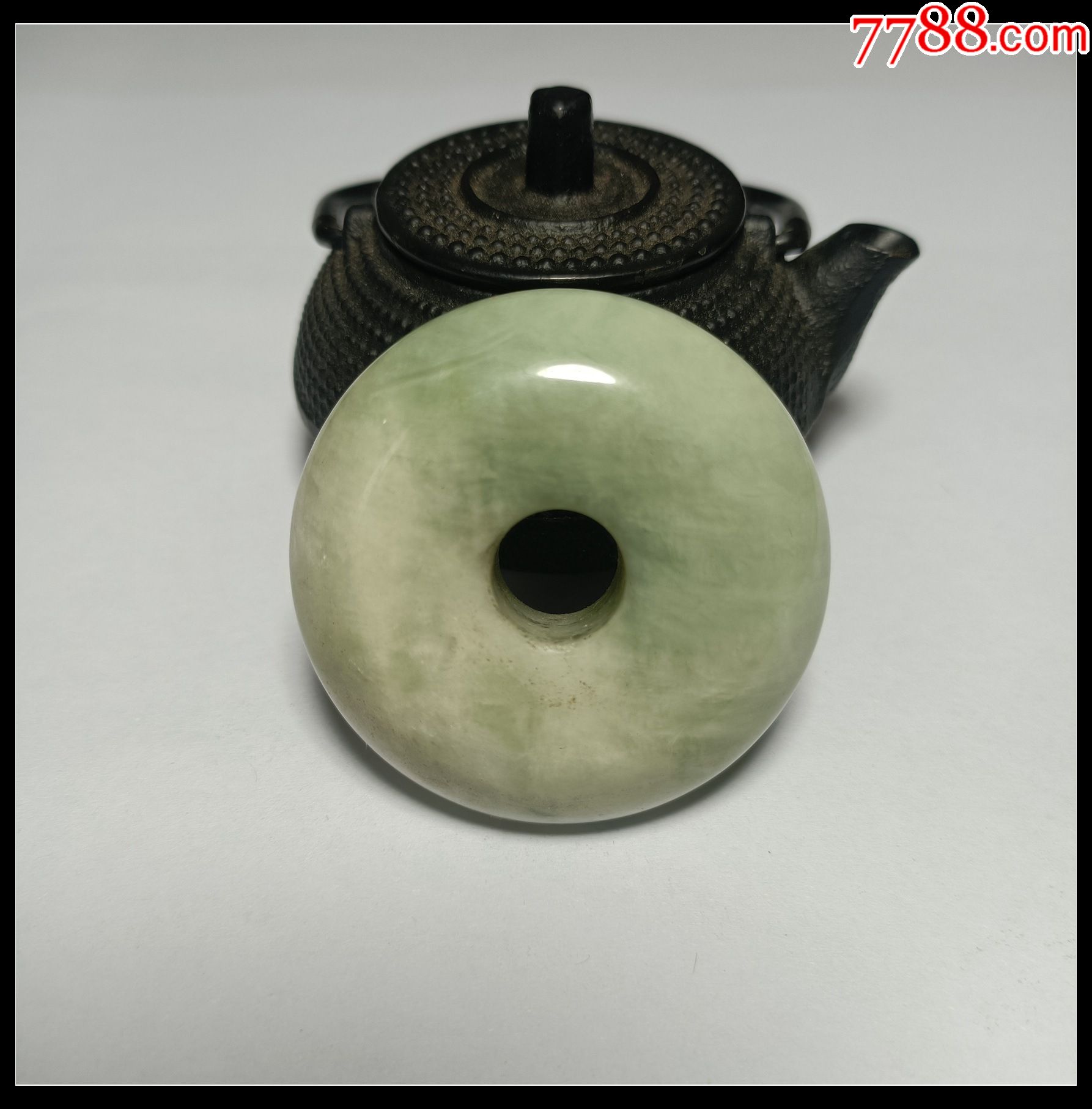 姜花岫玉大平安扣-价格:38元-au27782617-岫岩玉 -加价-7788收藏